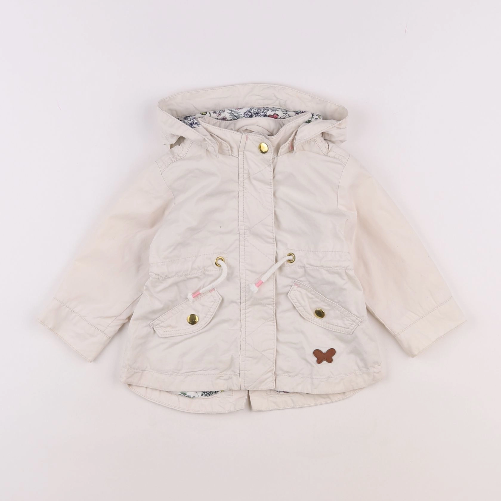 H&M - parka beige - 6/9 mois