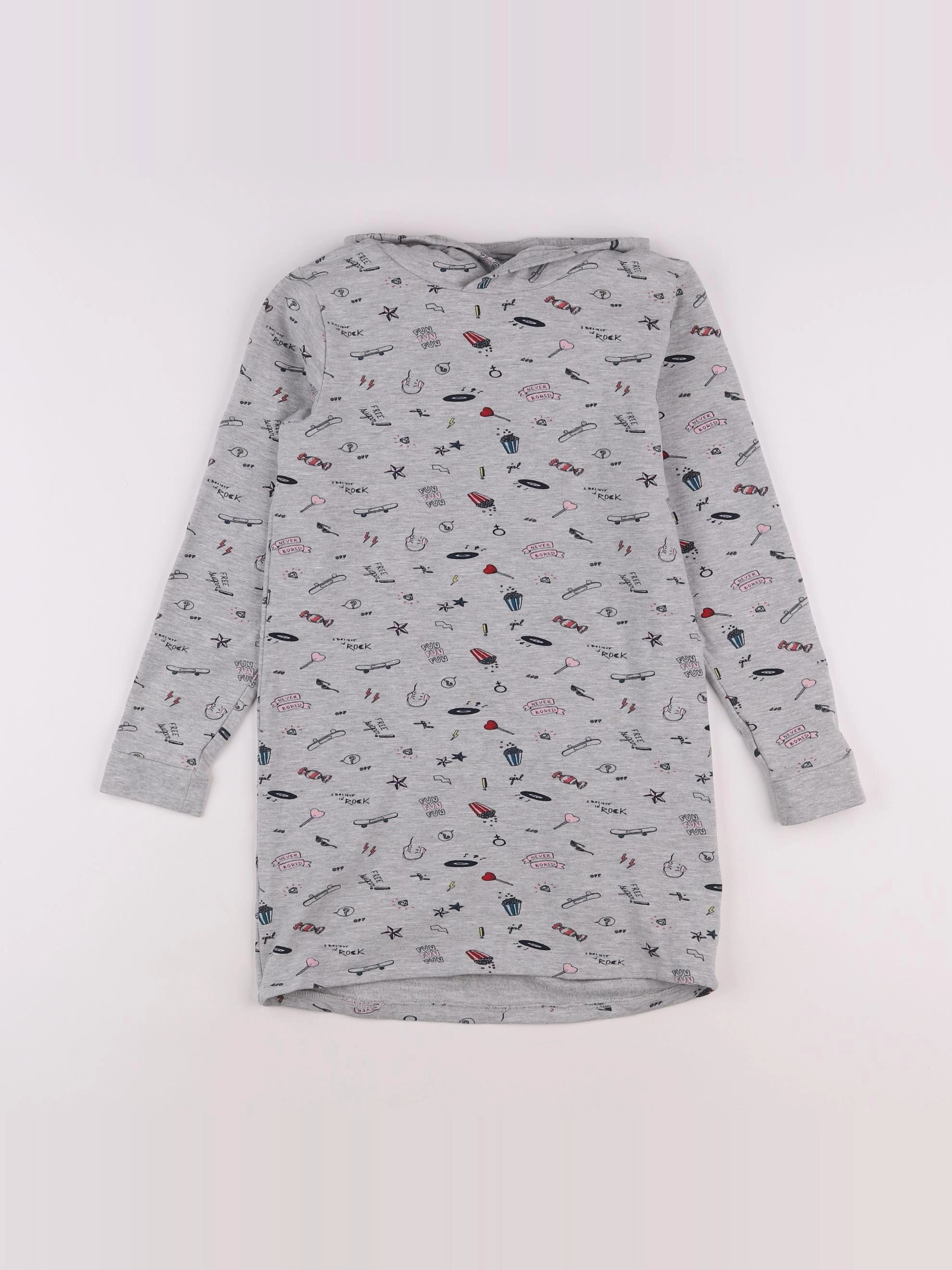 Vertbaudet - robe gris - 10 ans