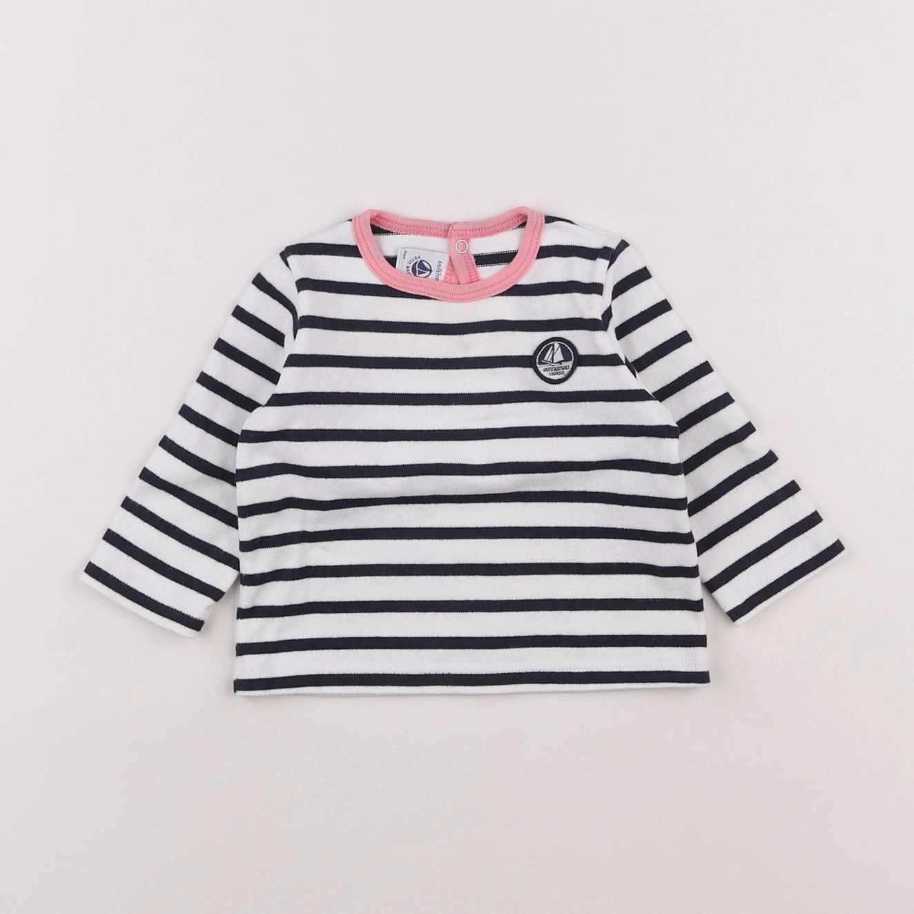 Petit Bateau - pull bleu - 6 mois