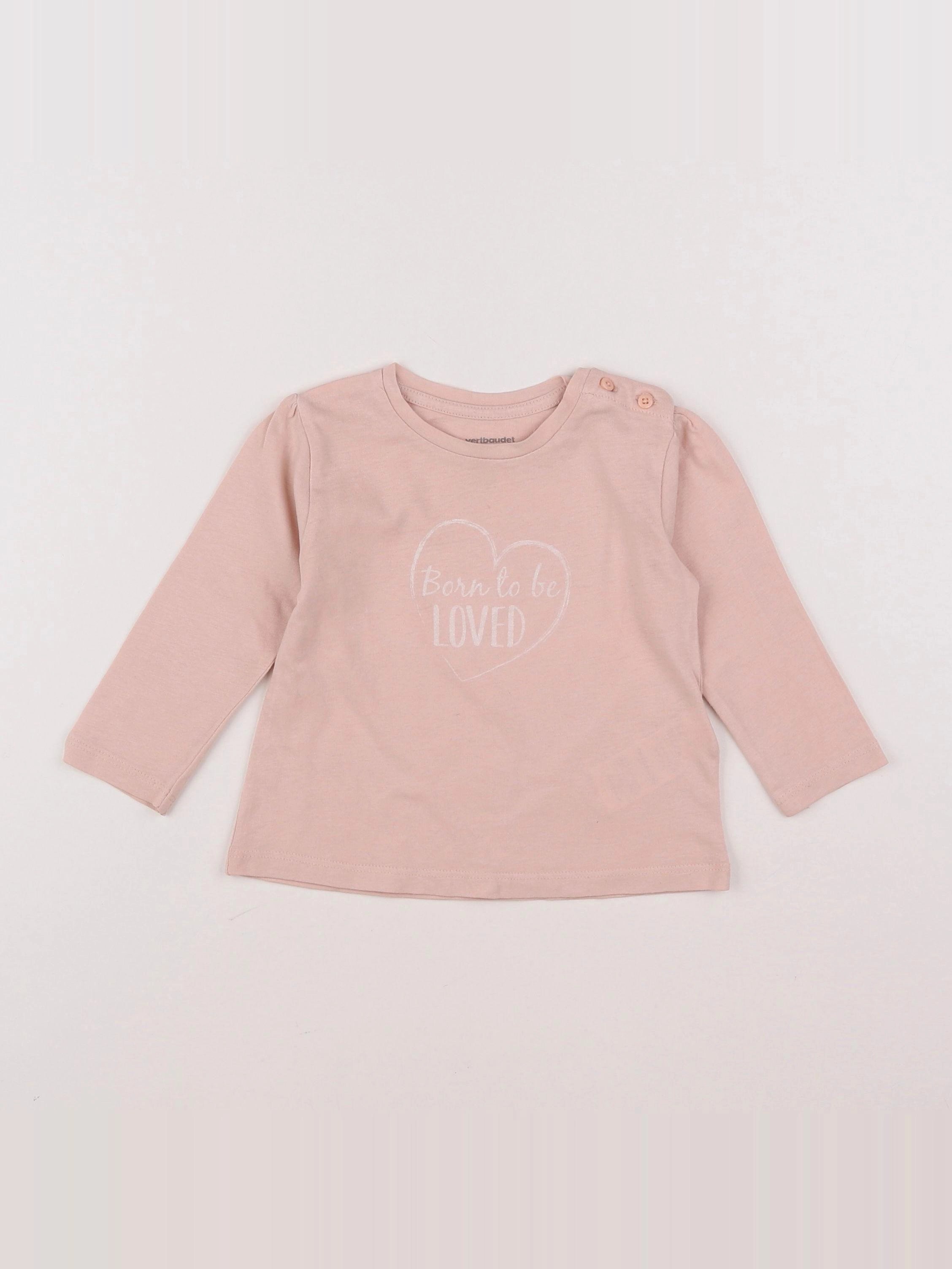 Vertbaudet - tee-shirt rose - 12 mois