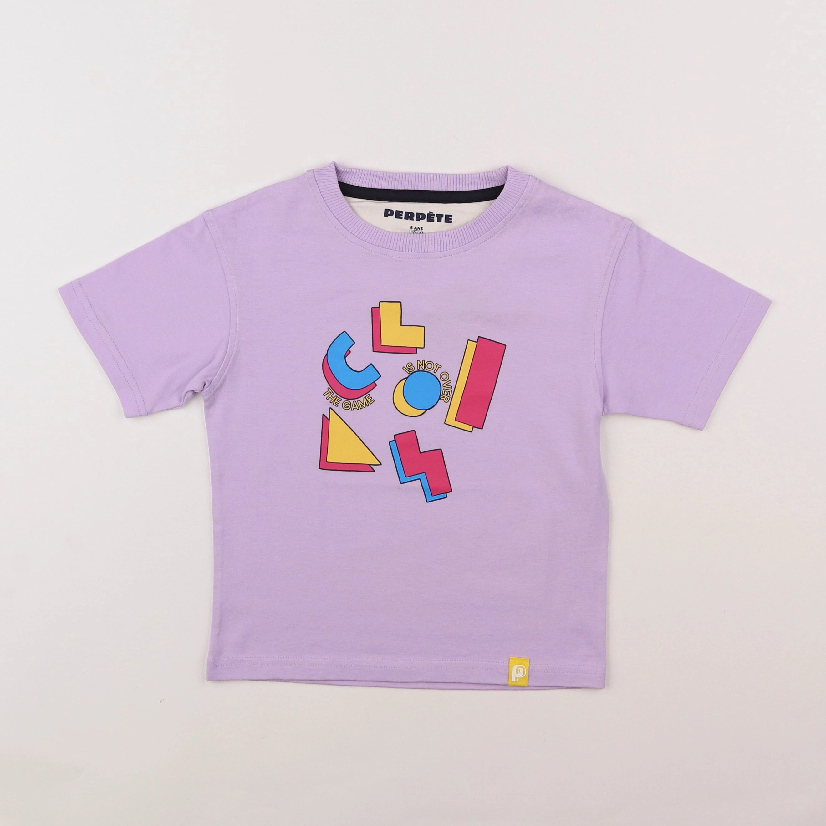 Perpète - tee-shirt Tetris lavande clair - 3 ans