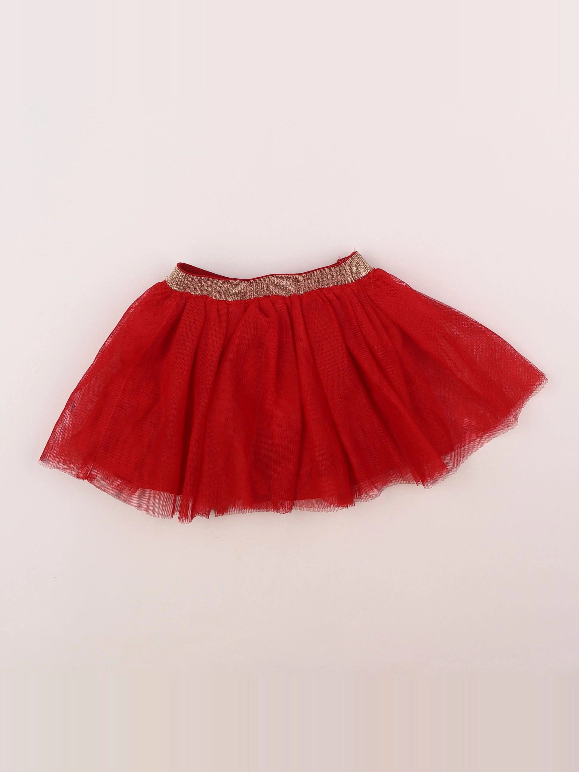Vertbaudet - jupe rouge, or - 2 ans