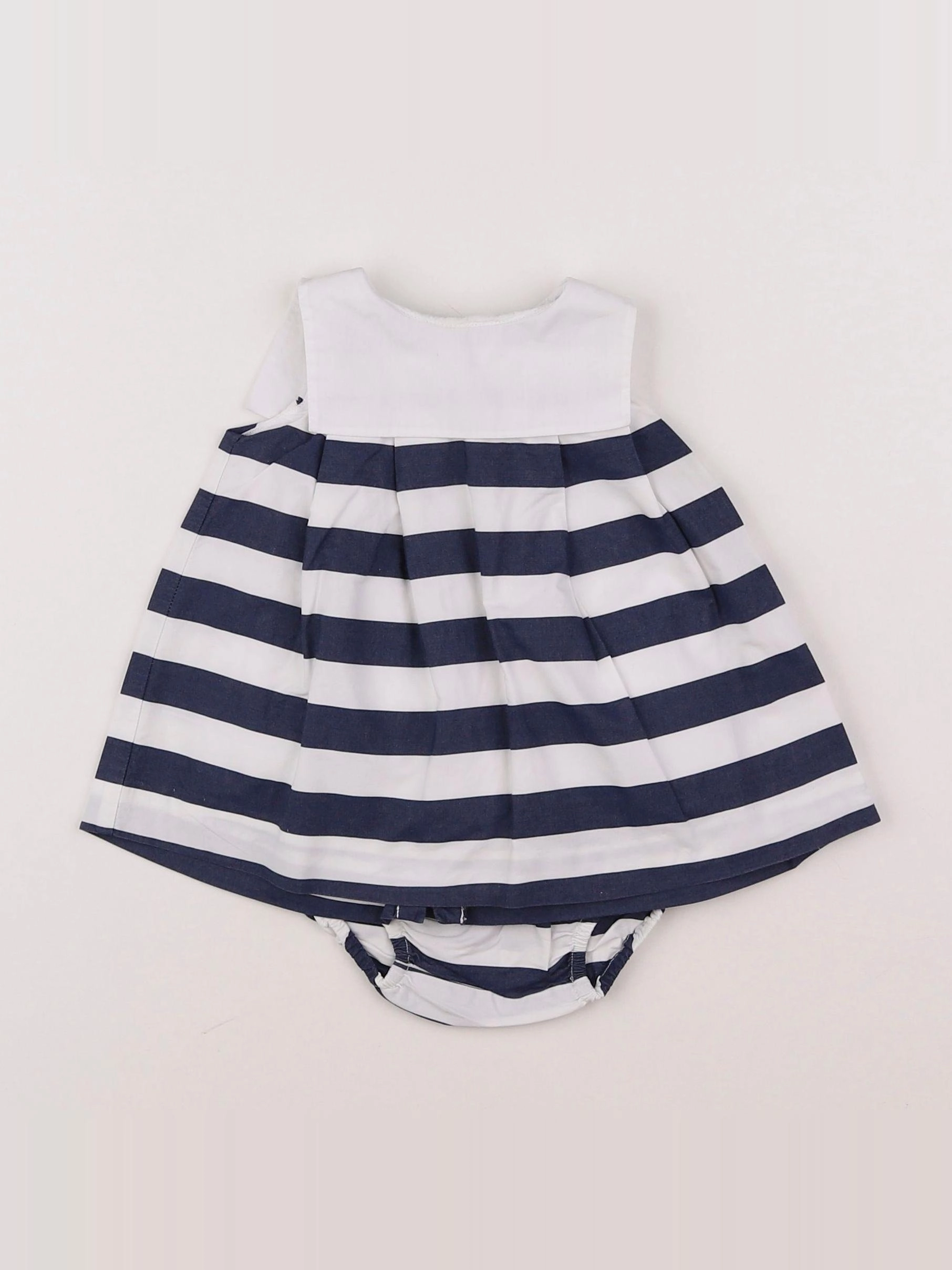 Jacadi - robe blanc, bleu - 1 mois