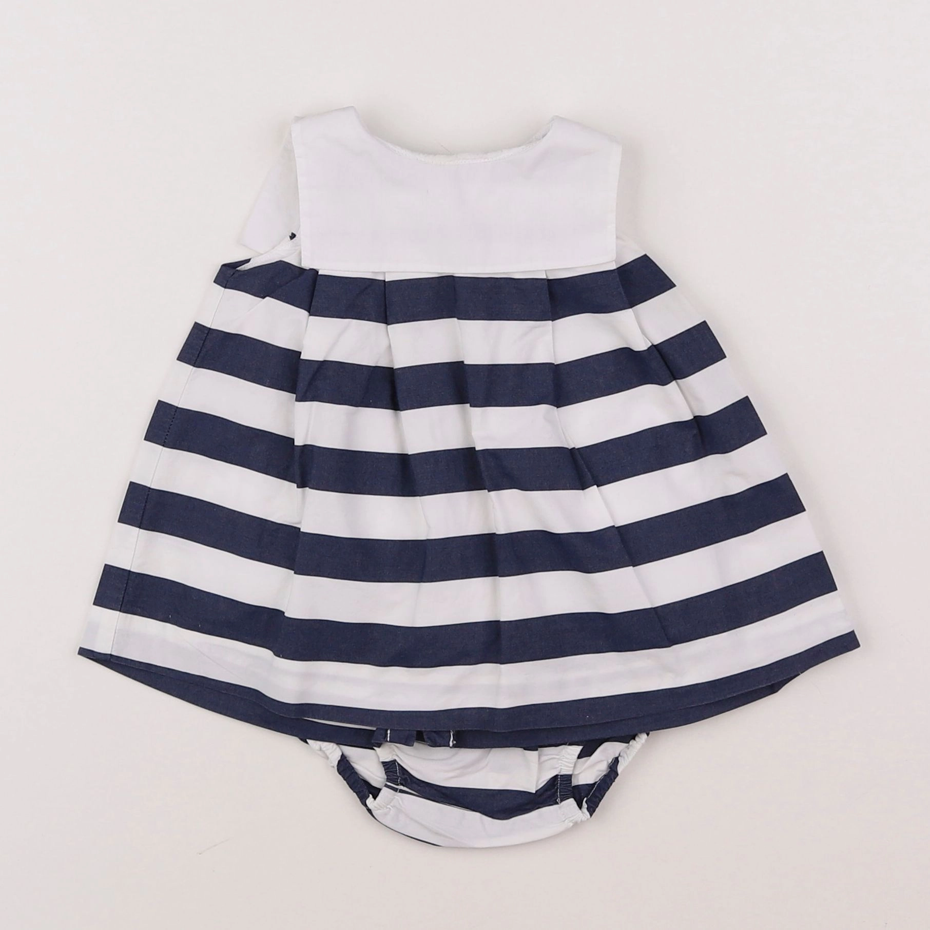 Jacadi - robe blanc, bleu - 1 mois