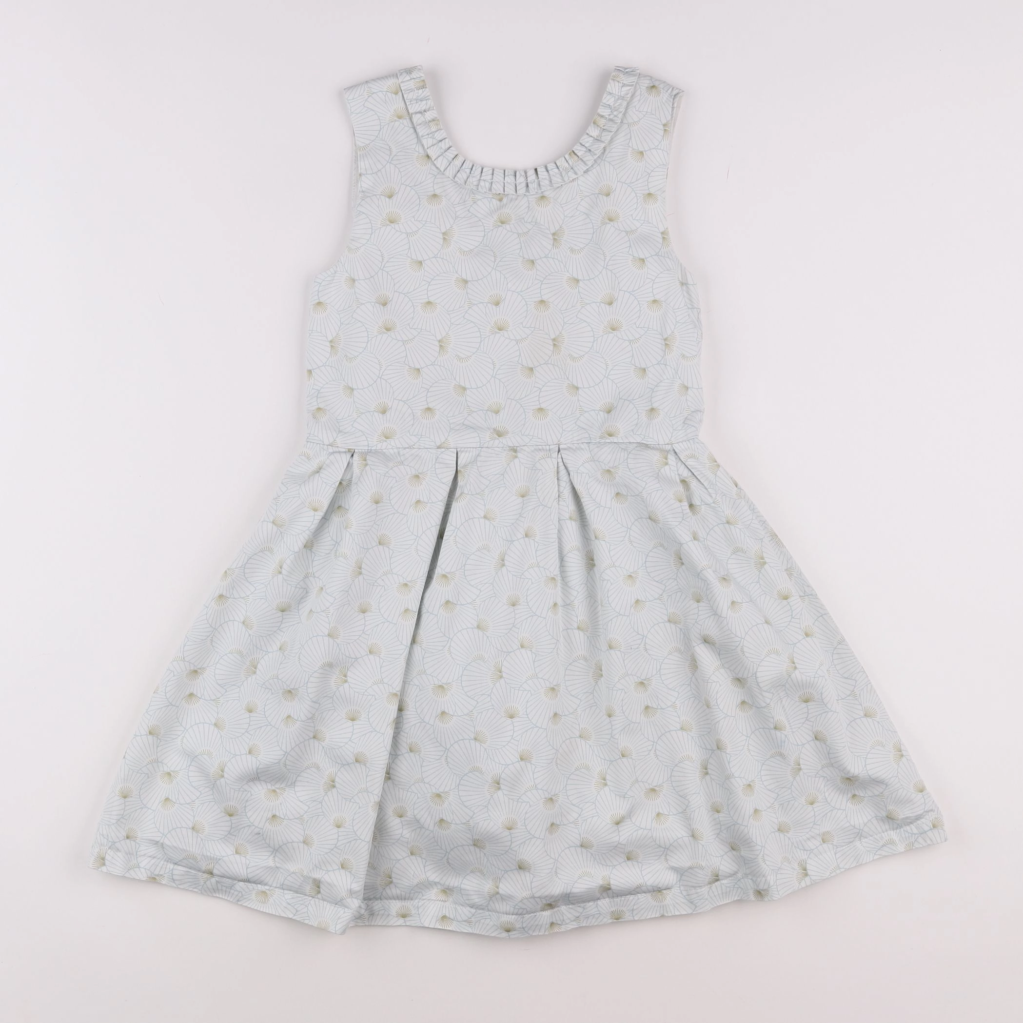 Vertbaudet - robe bleu, blanc - 9 ans