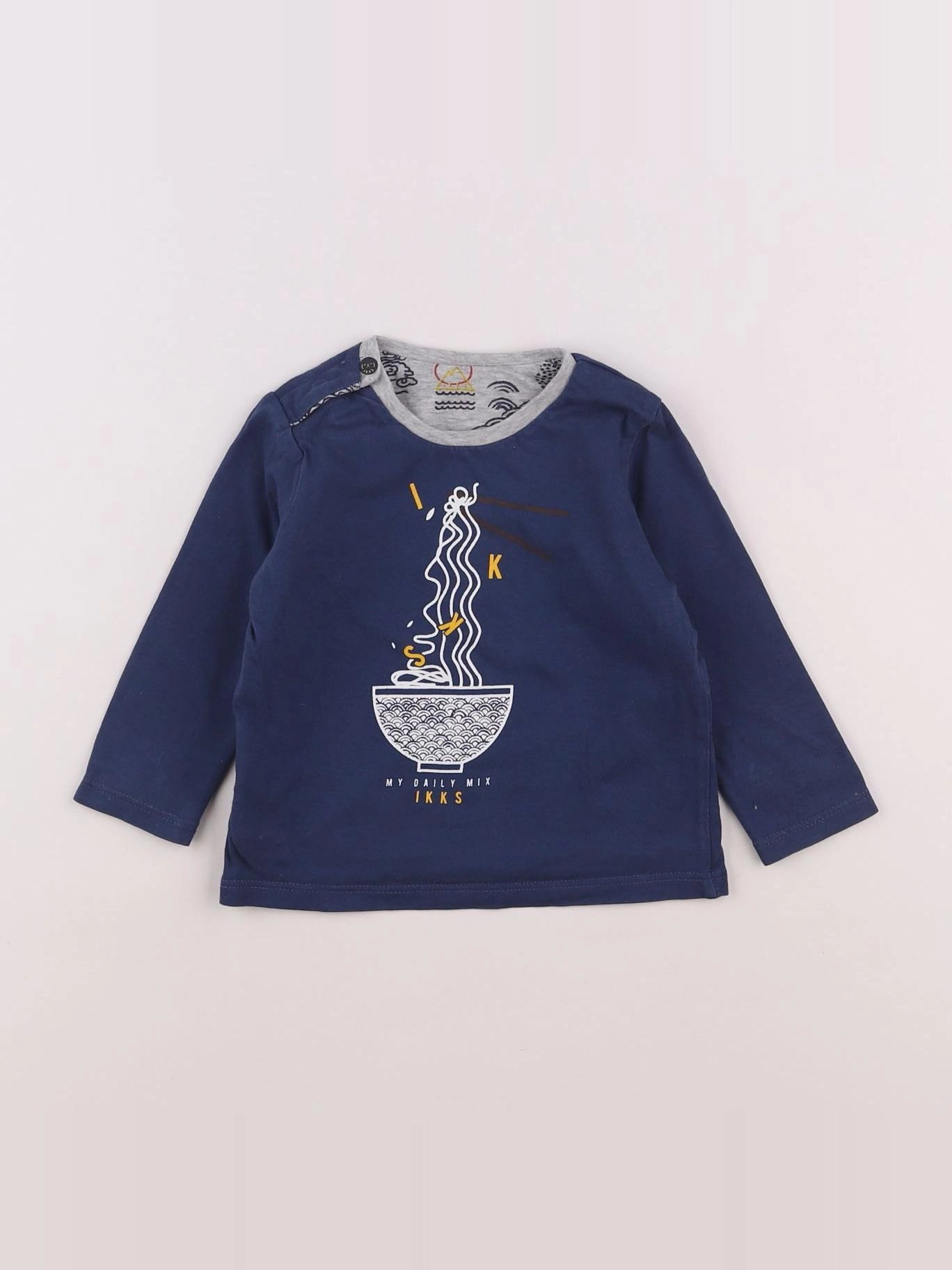 IKKS - tee-shirt réversible bleu - 12 mois