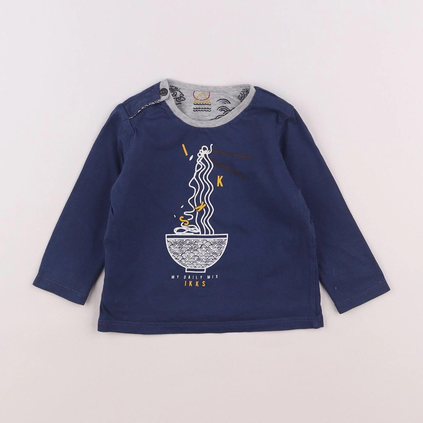 IKKS - tee-shirt réversible bleu - 12 mois
