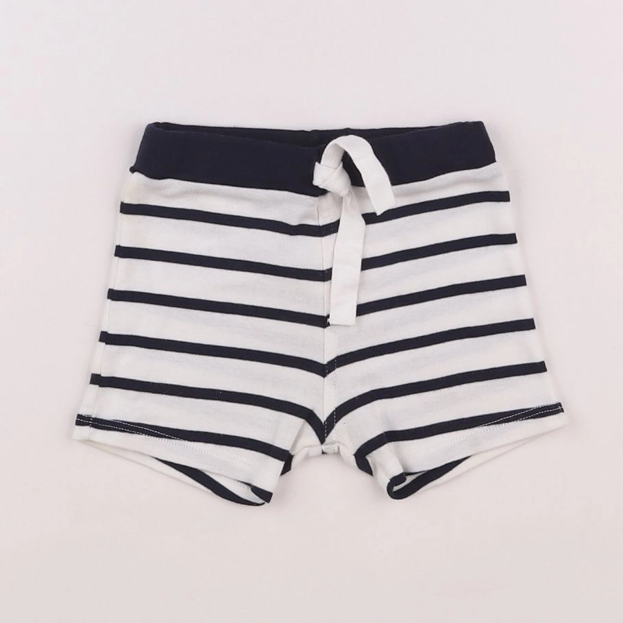 Petit Bateau - short blanc, bleu - 6 mois