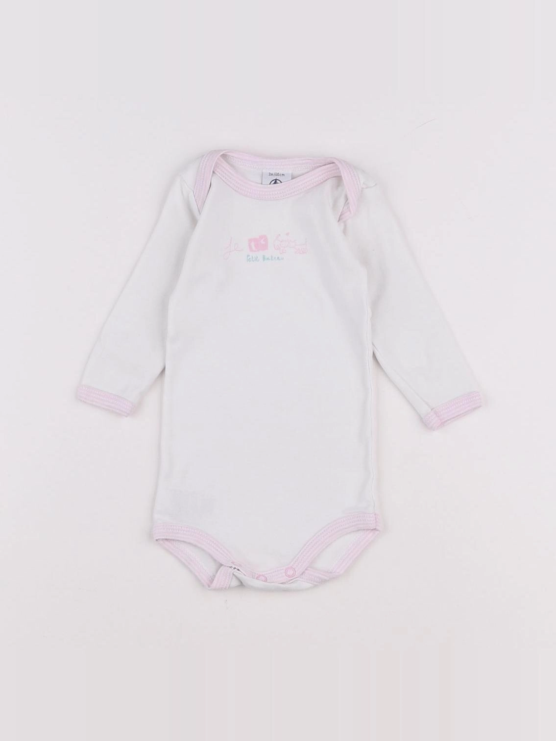 Petit Bateau - body blanc - 3 mois
