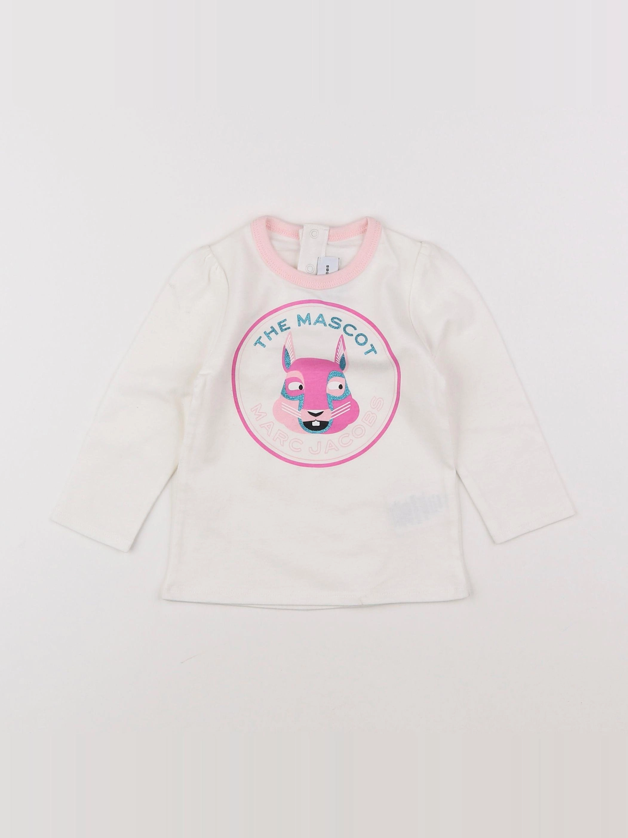 Little marc jacobs - tee-shirt blanc, rose - 12 mois