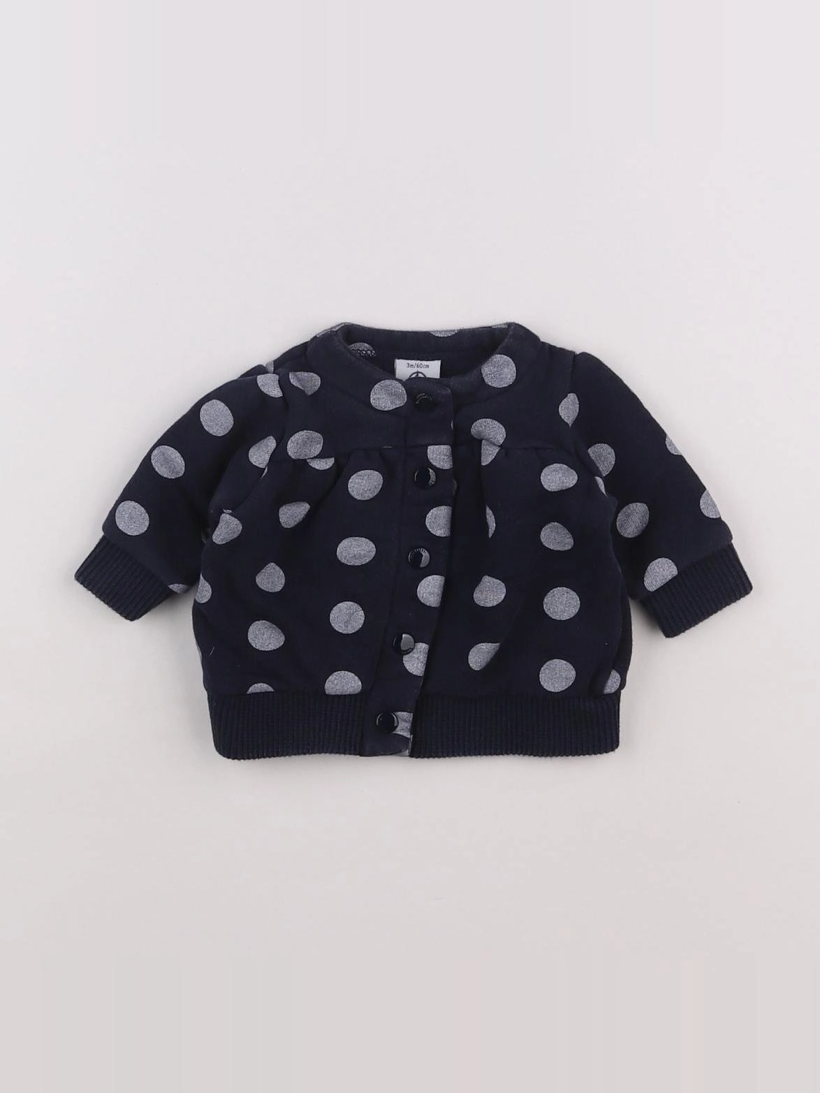 Petit Bateau - sweat bleu - 3 mois