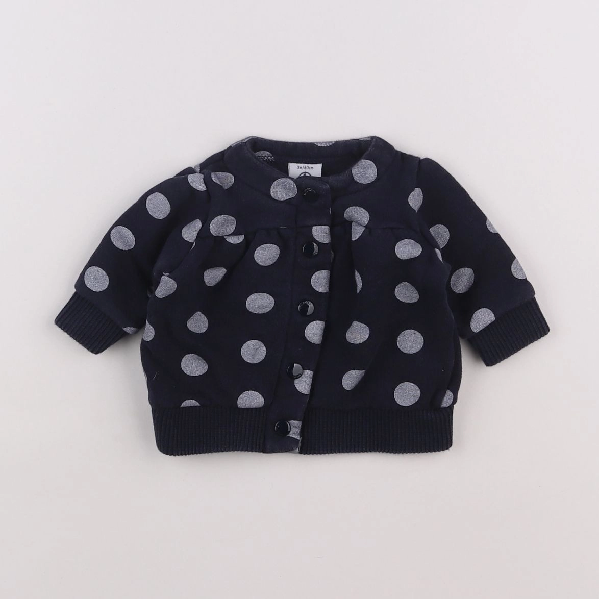 Petit Bateau - sweat bleu - 3 mois