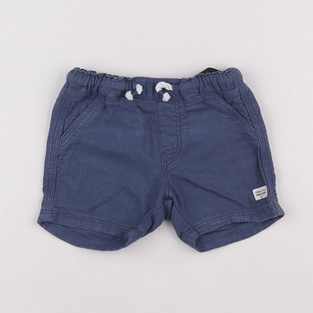 H&M - short bleu - 6/9 mois