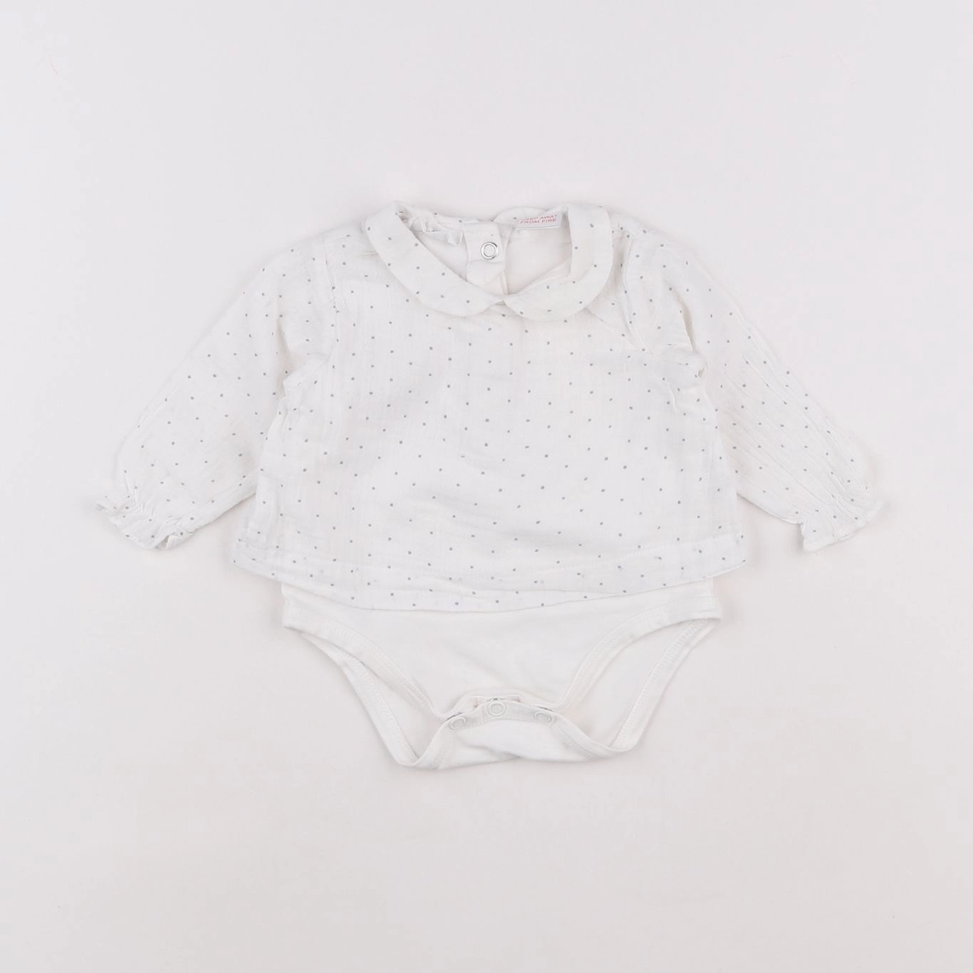 Zara - body blouse blanc - 1/3 mois