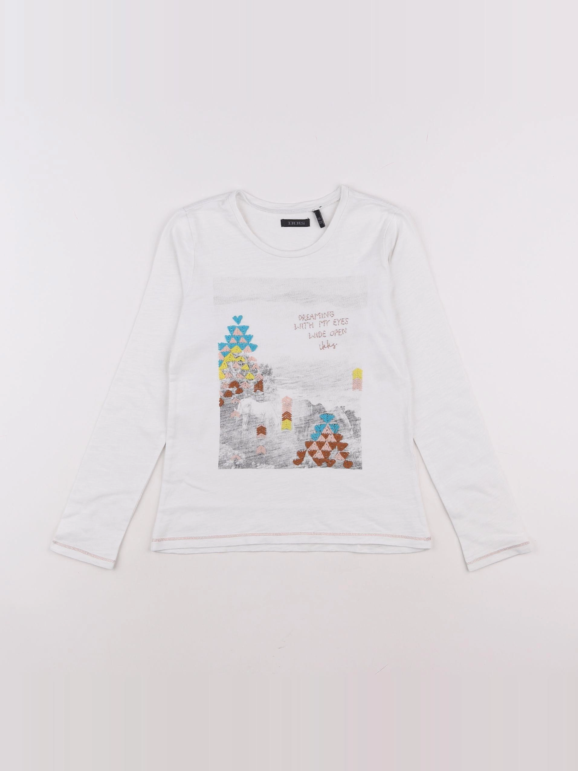 IKKS - tee-shirt blanc - 8 ans
