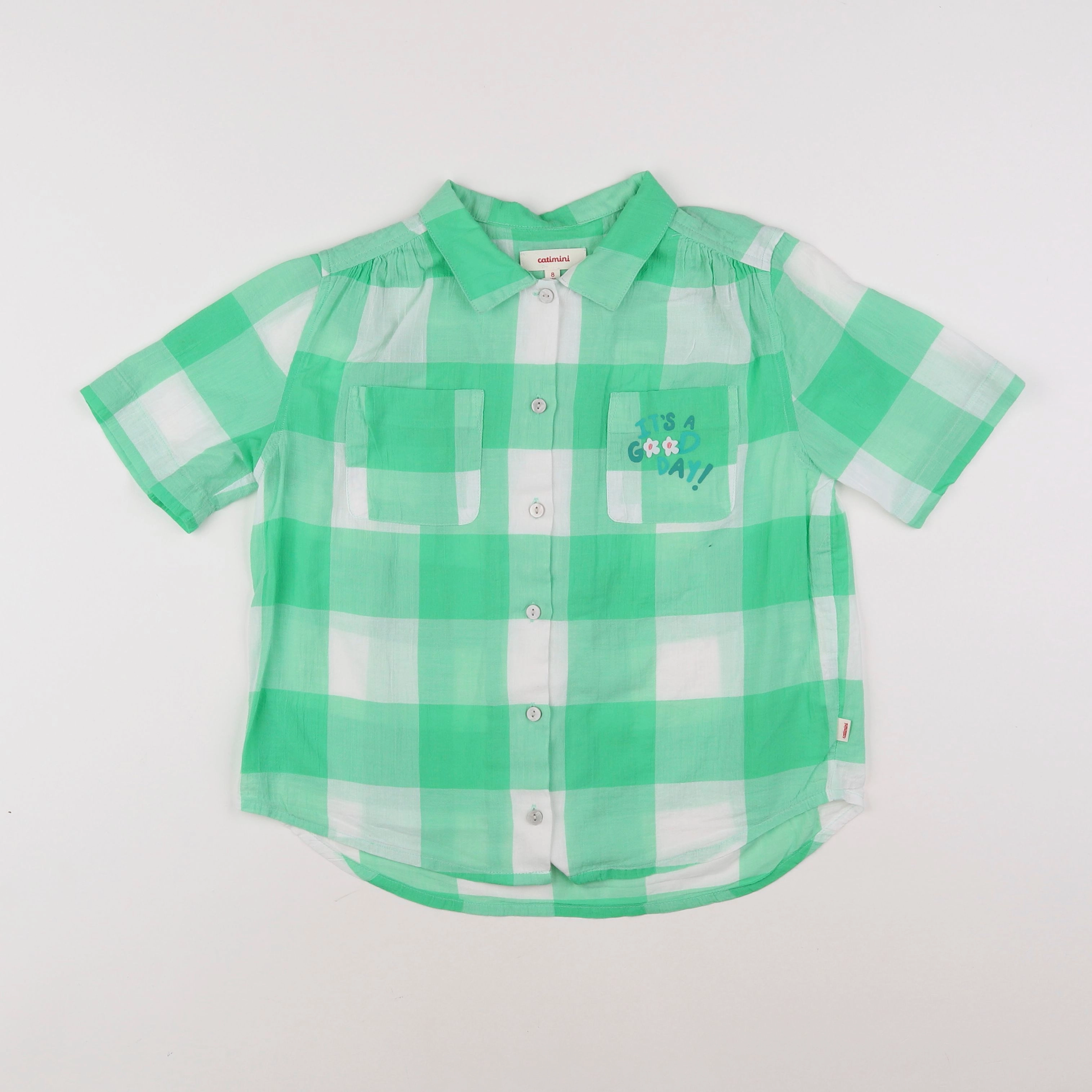 Catimini - blouse vert - 8 ans