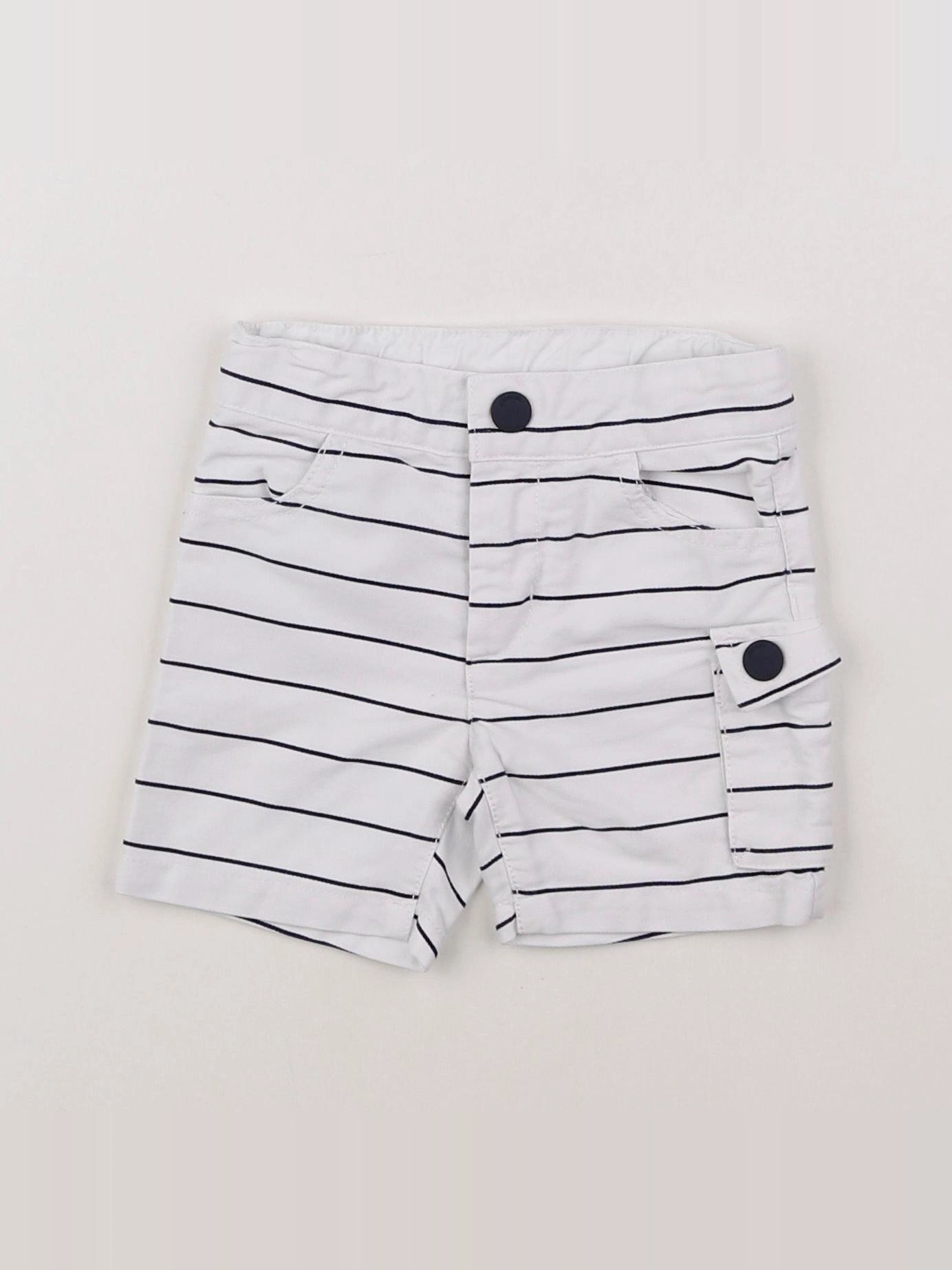 Jacadi - short bleu, blanc - 6 mois