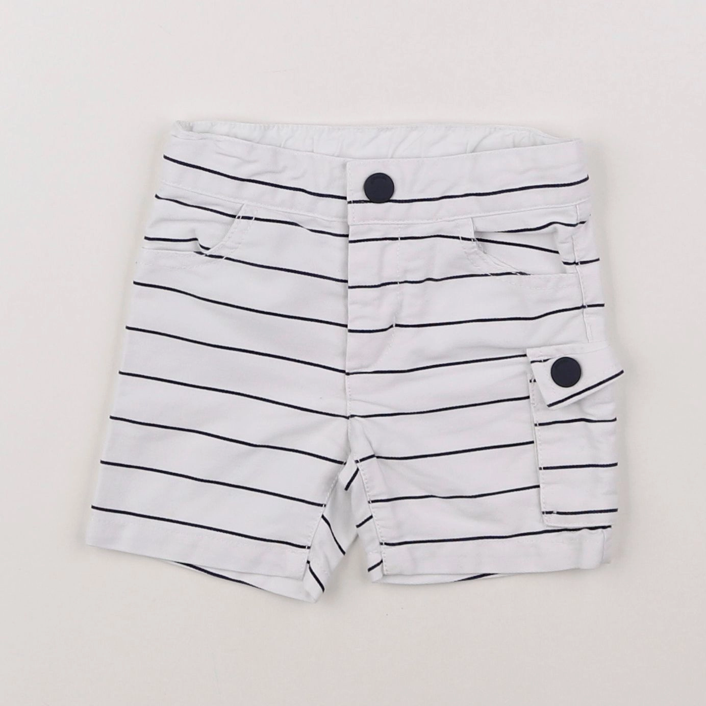 Jacadi - short bleu, blanc - 6 mois