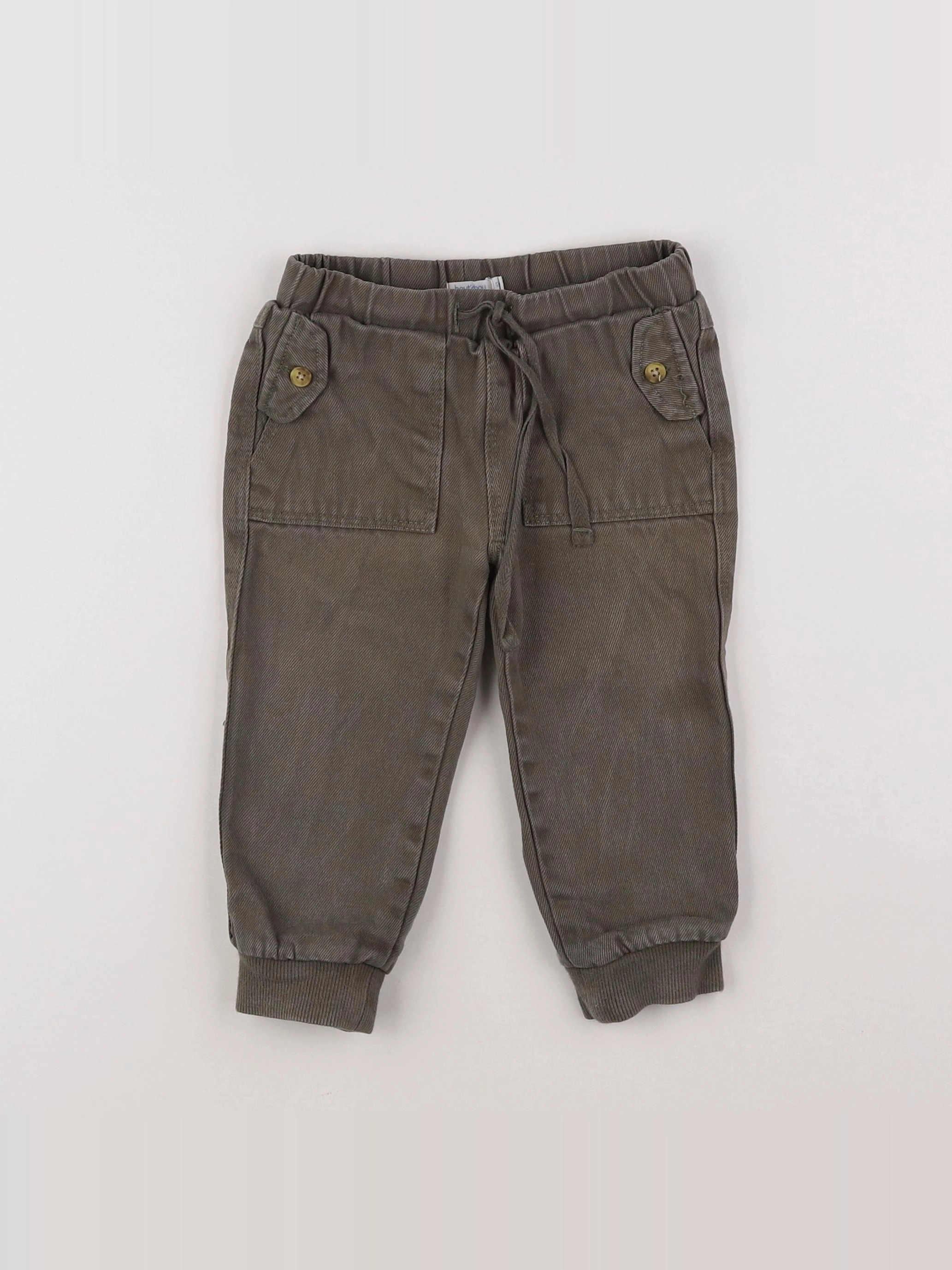 Boutchou - pantalon doublé vert - 12 mois