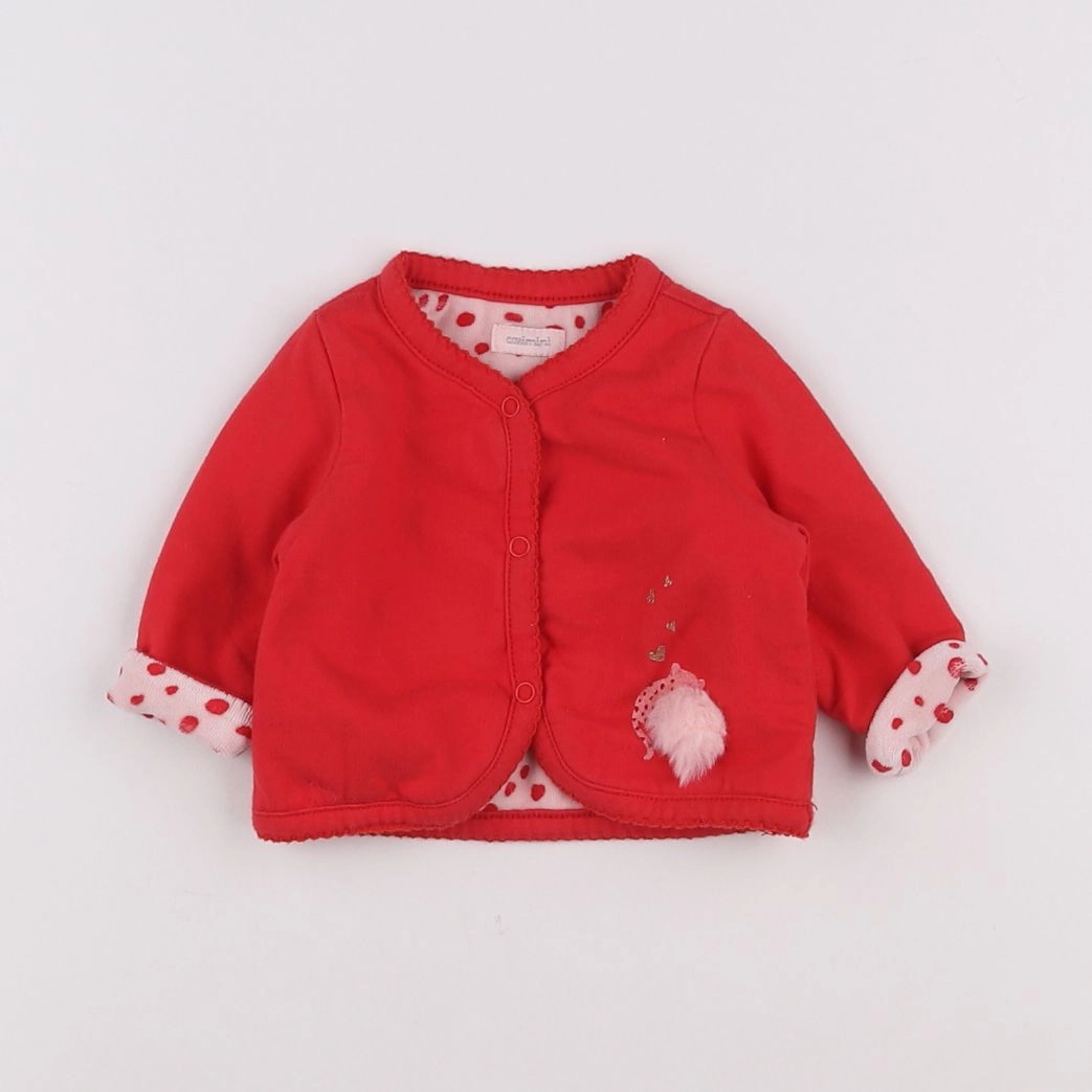 Catimini - sweat réversible rouge - 3 mois