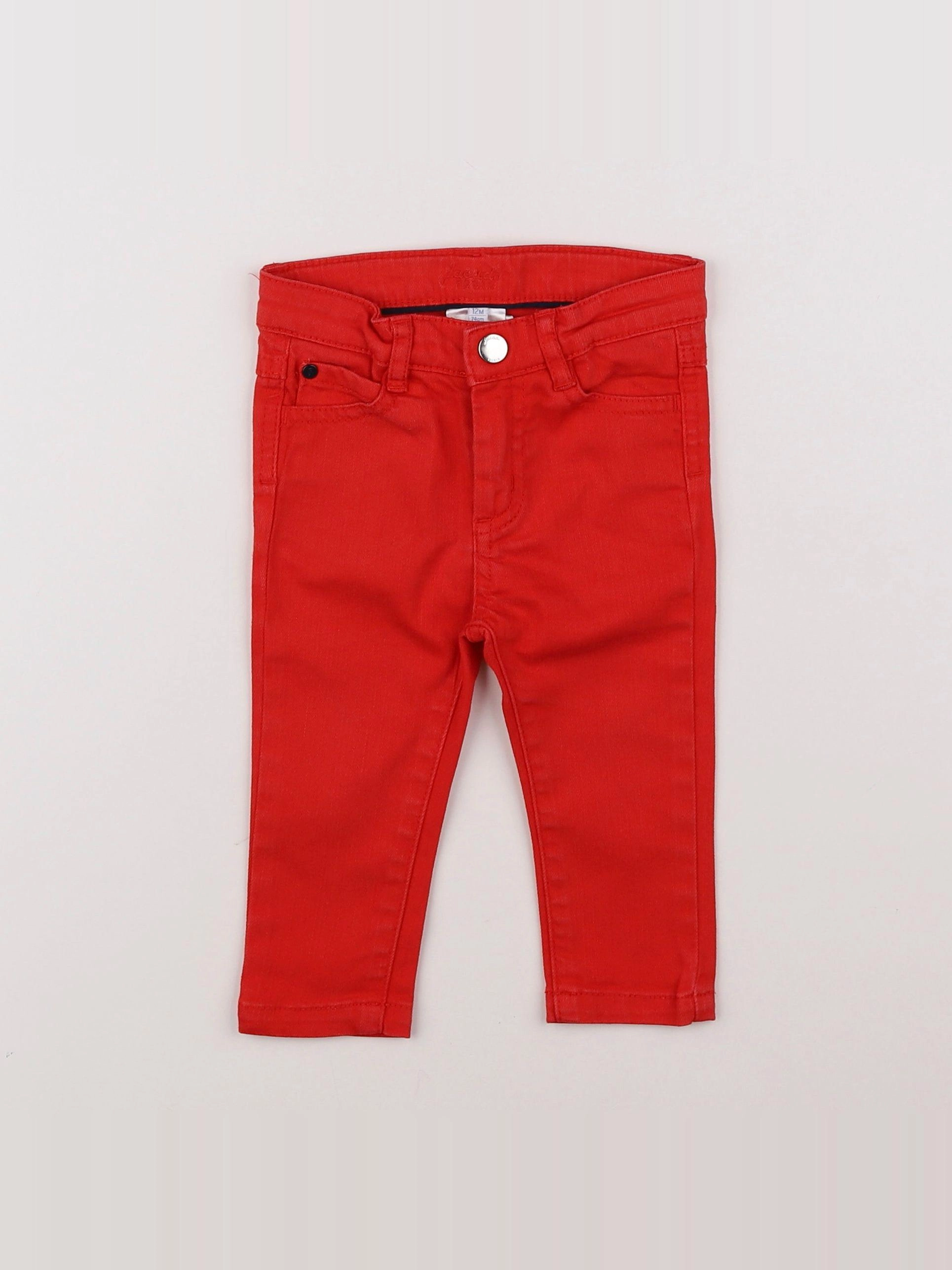 Jacadi - jean rouge - 12 mois