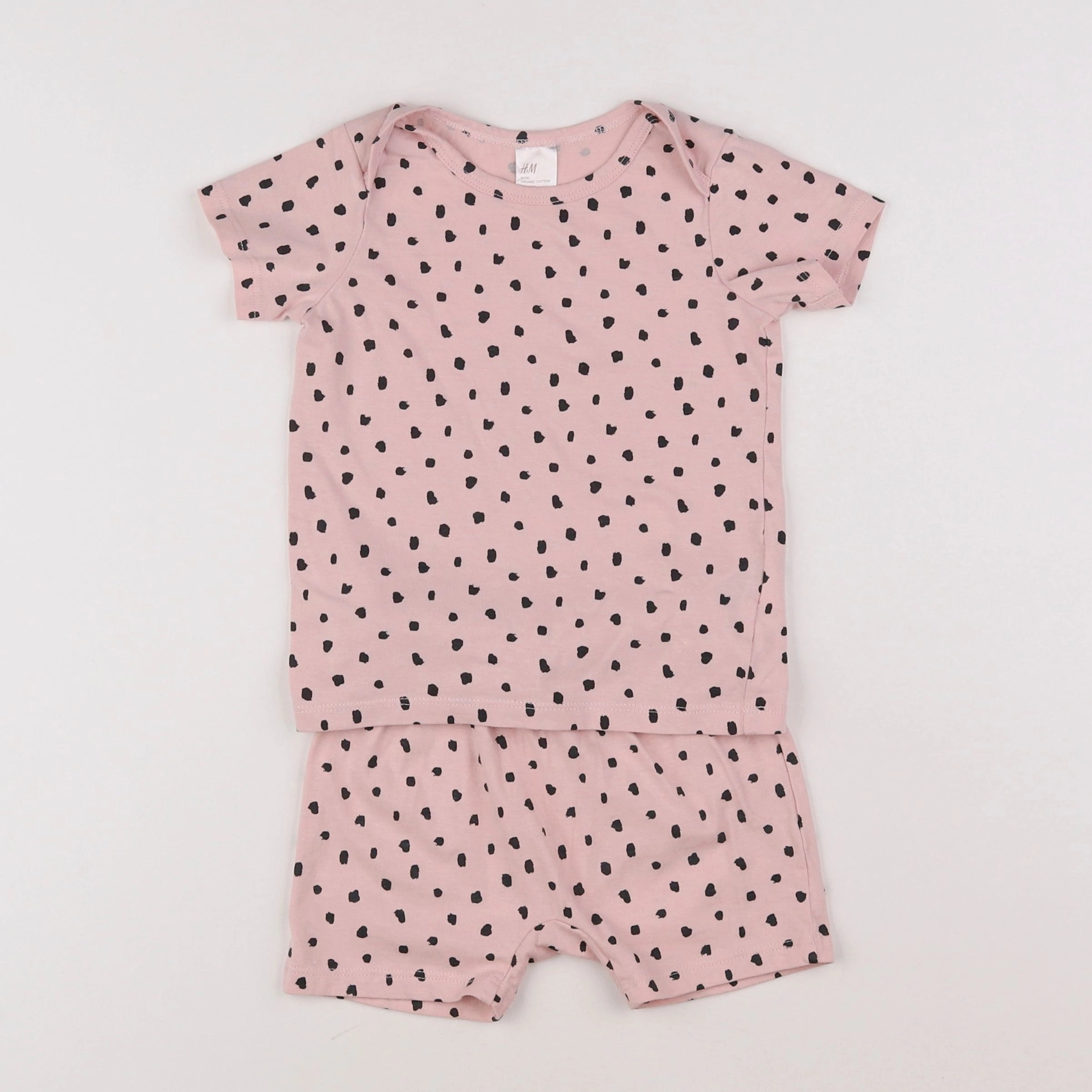 H&M - pyjama coton rose - 9/12 mois