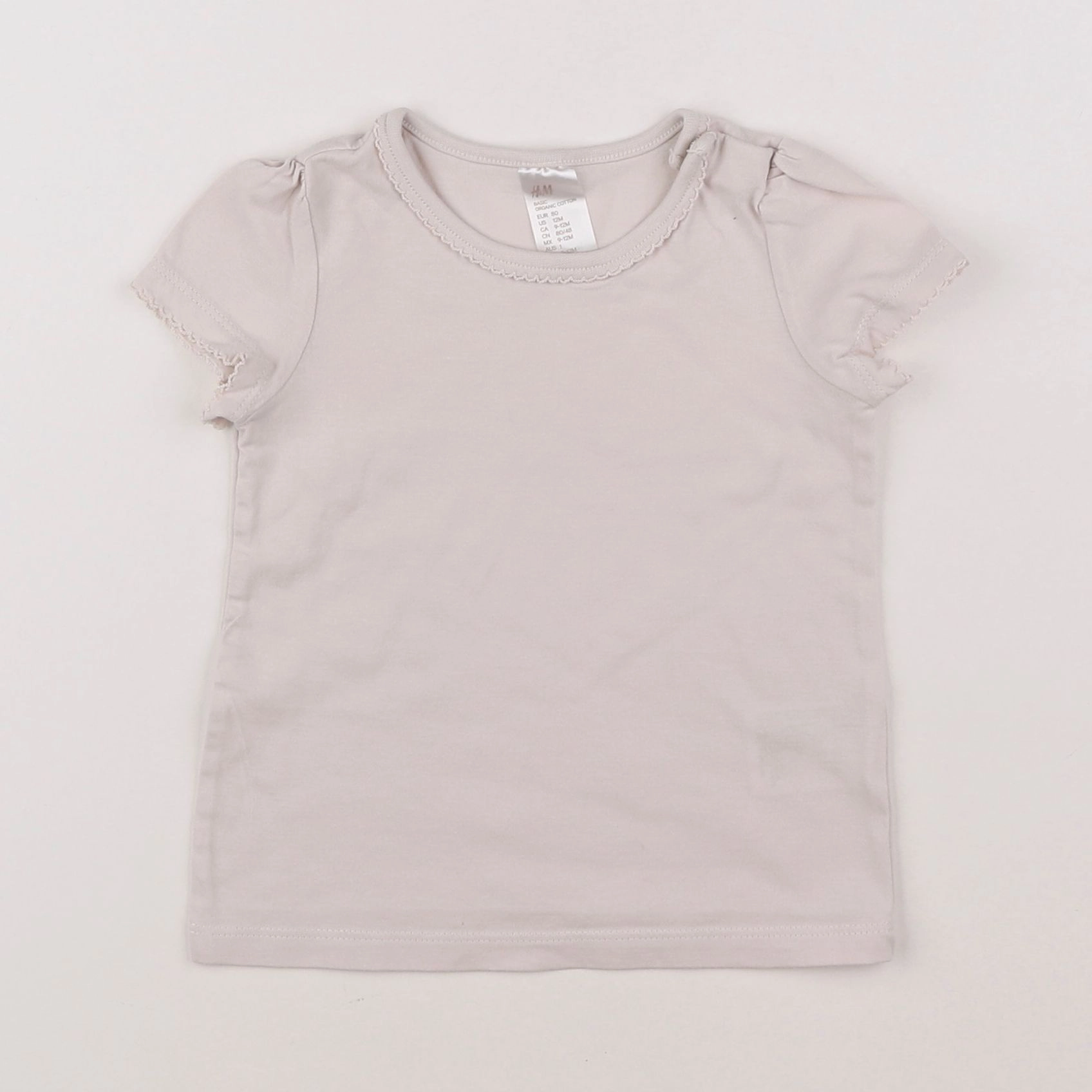 H&M - tee-shirt rose - 9/12 mois