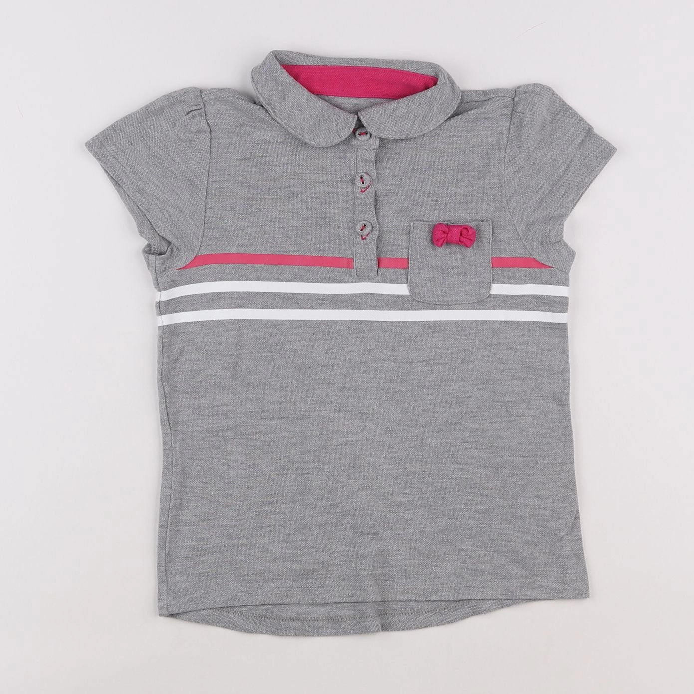 Vertbaudet - polo gris - 6 ans