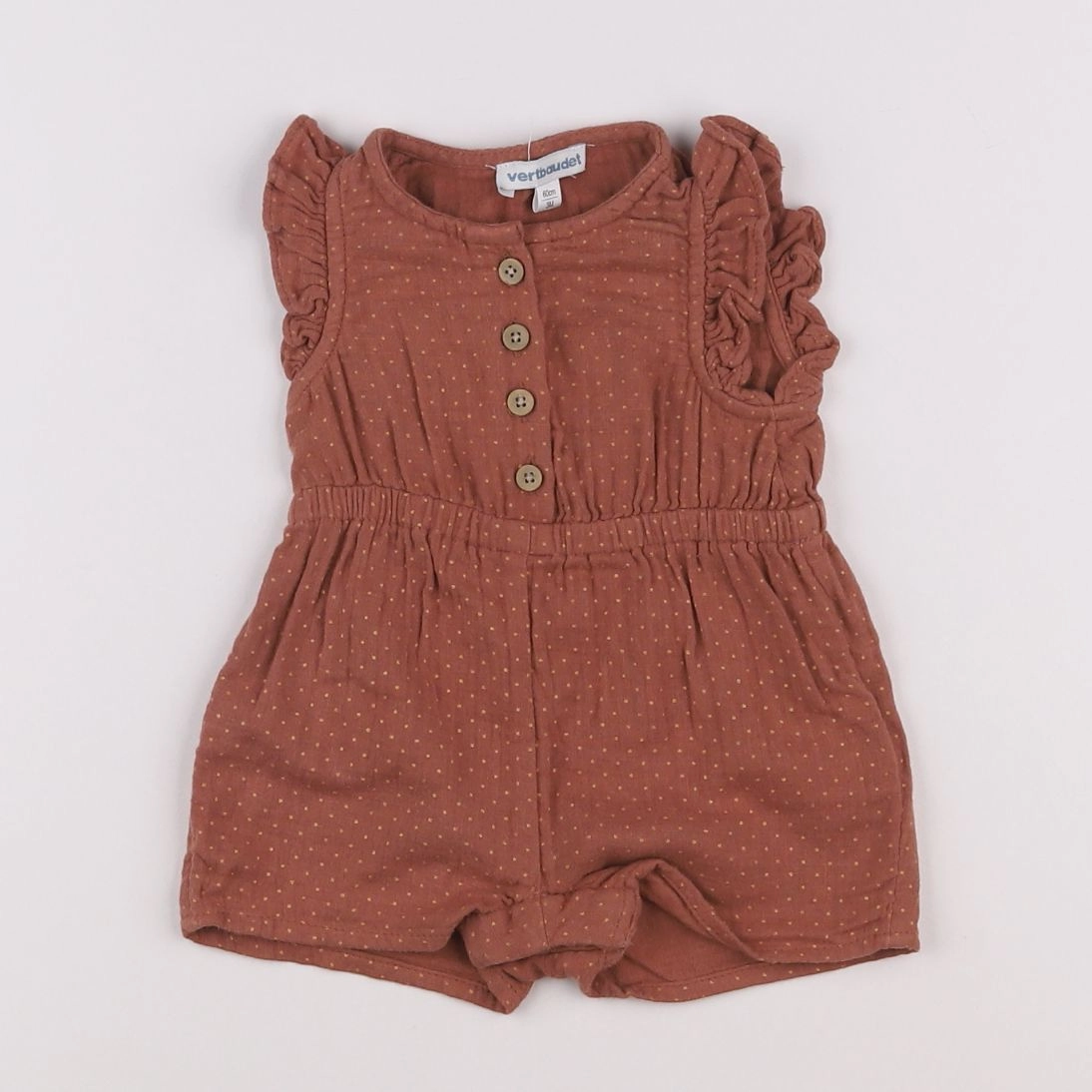 Vertbaudet - combinaison marron - 3 mois