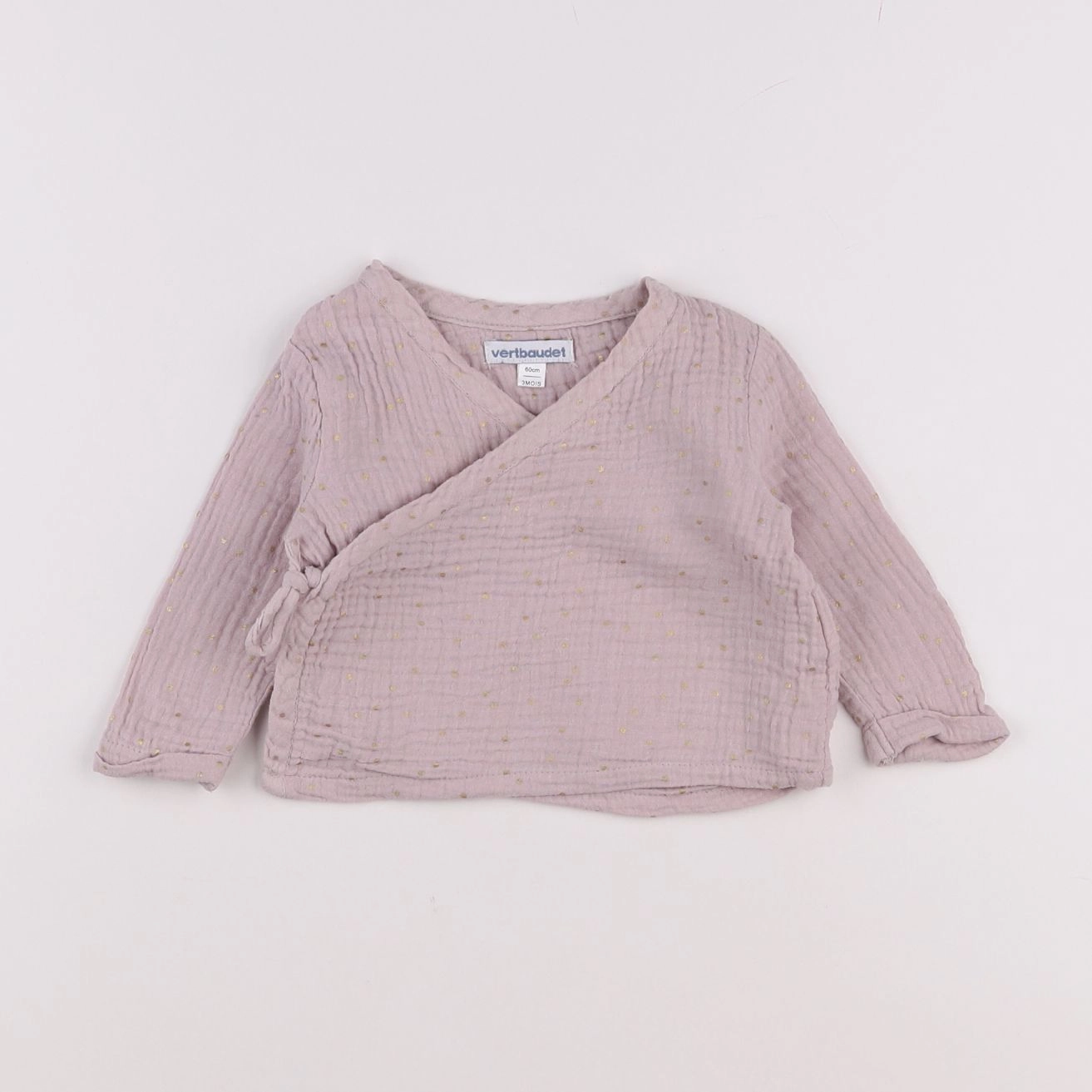 Vertbaudet - blouse rose, or - 3 mois
