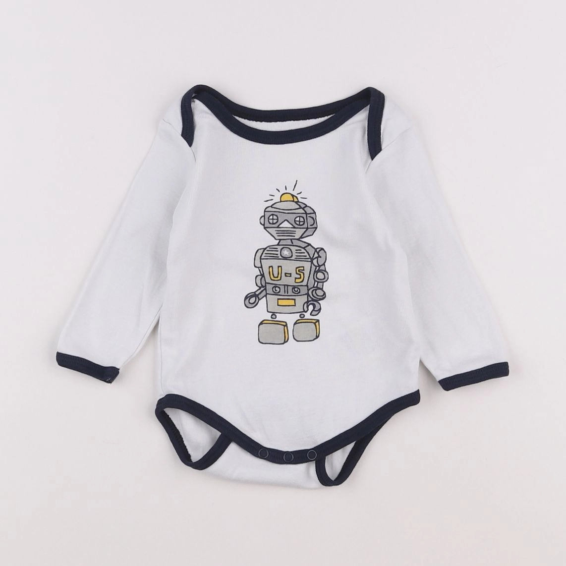 Vertbaudet - body blanc, bleu - 3 mois