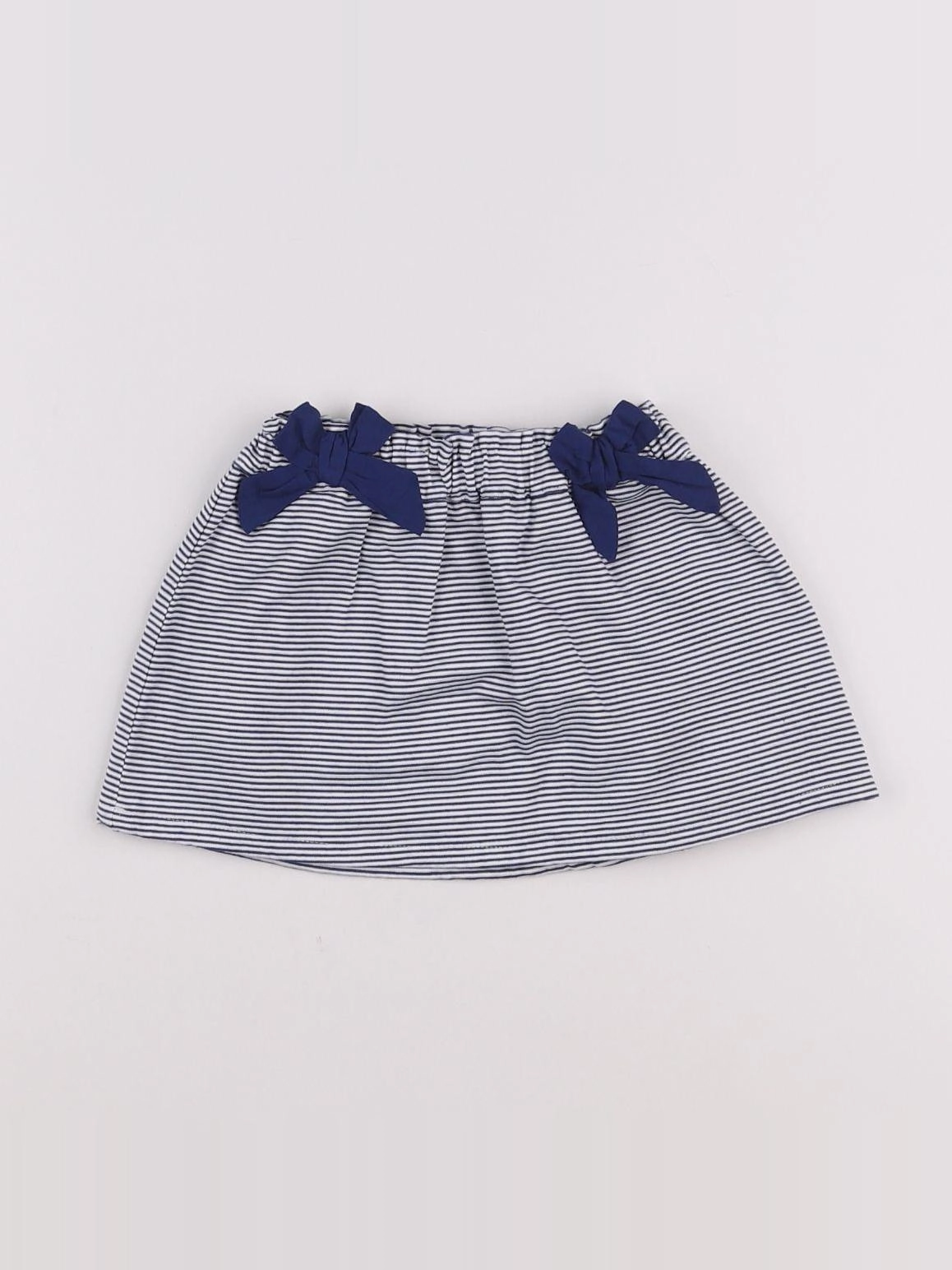 Vertbaudet - jupe bleu, blanc - 9 mois