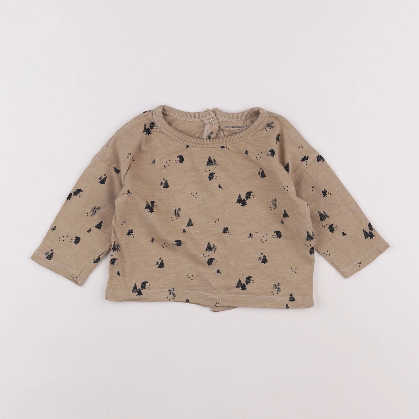 Vertbaudet - tee-shirt marron - 9 mois