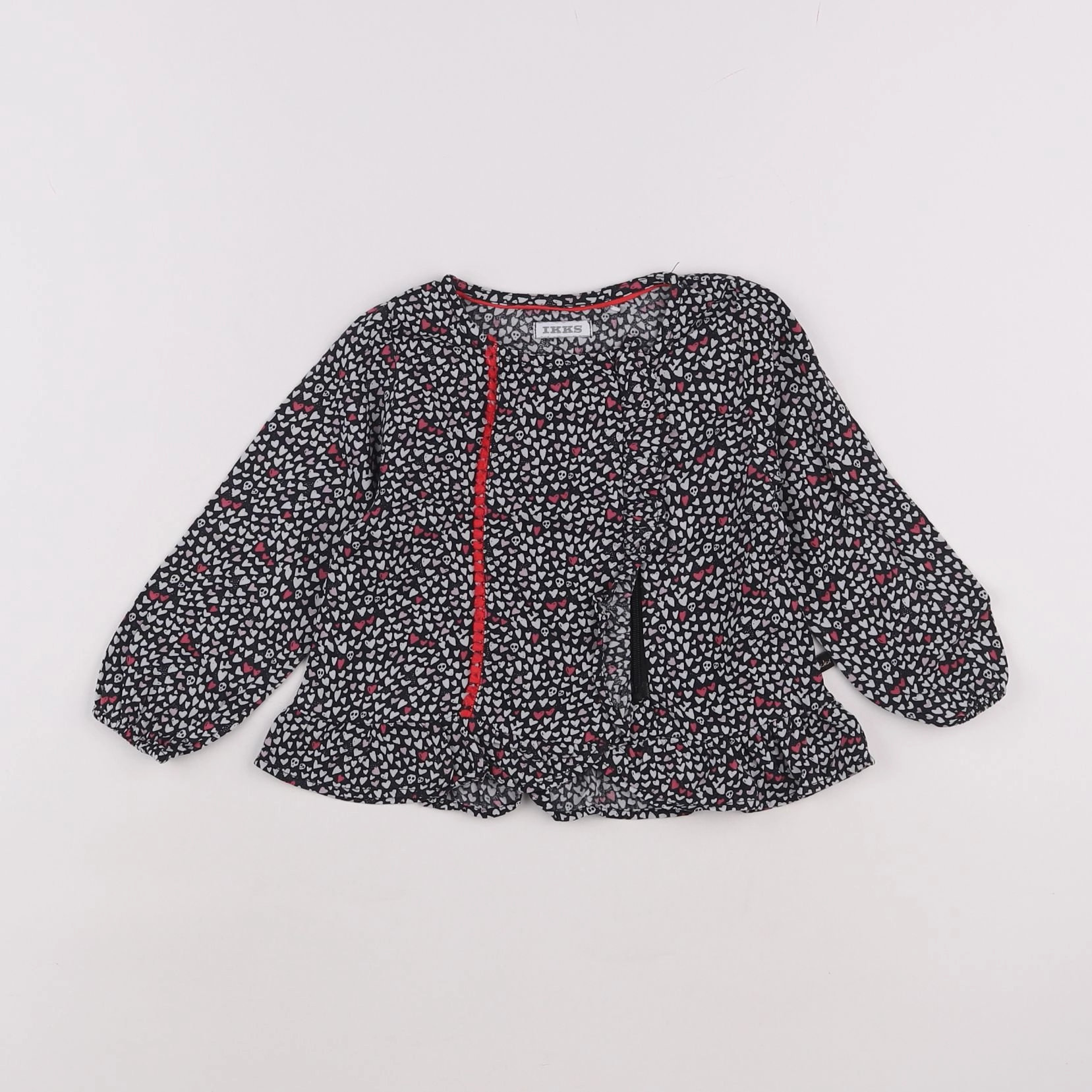 IKKS - blouse rose, noir - 18 mois