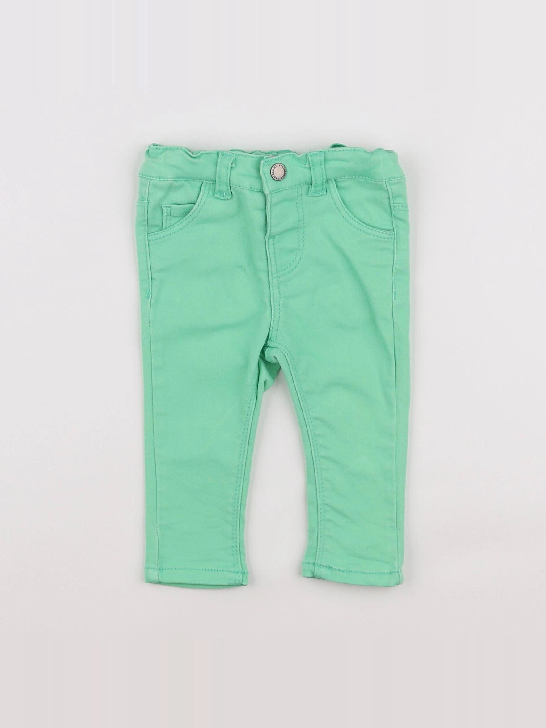 Vertbaudet - pantalon vert - 6 mois