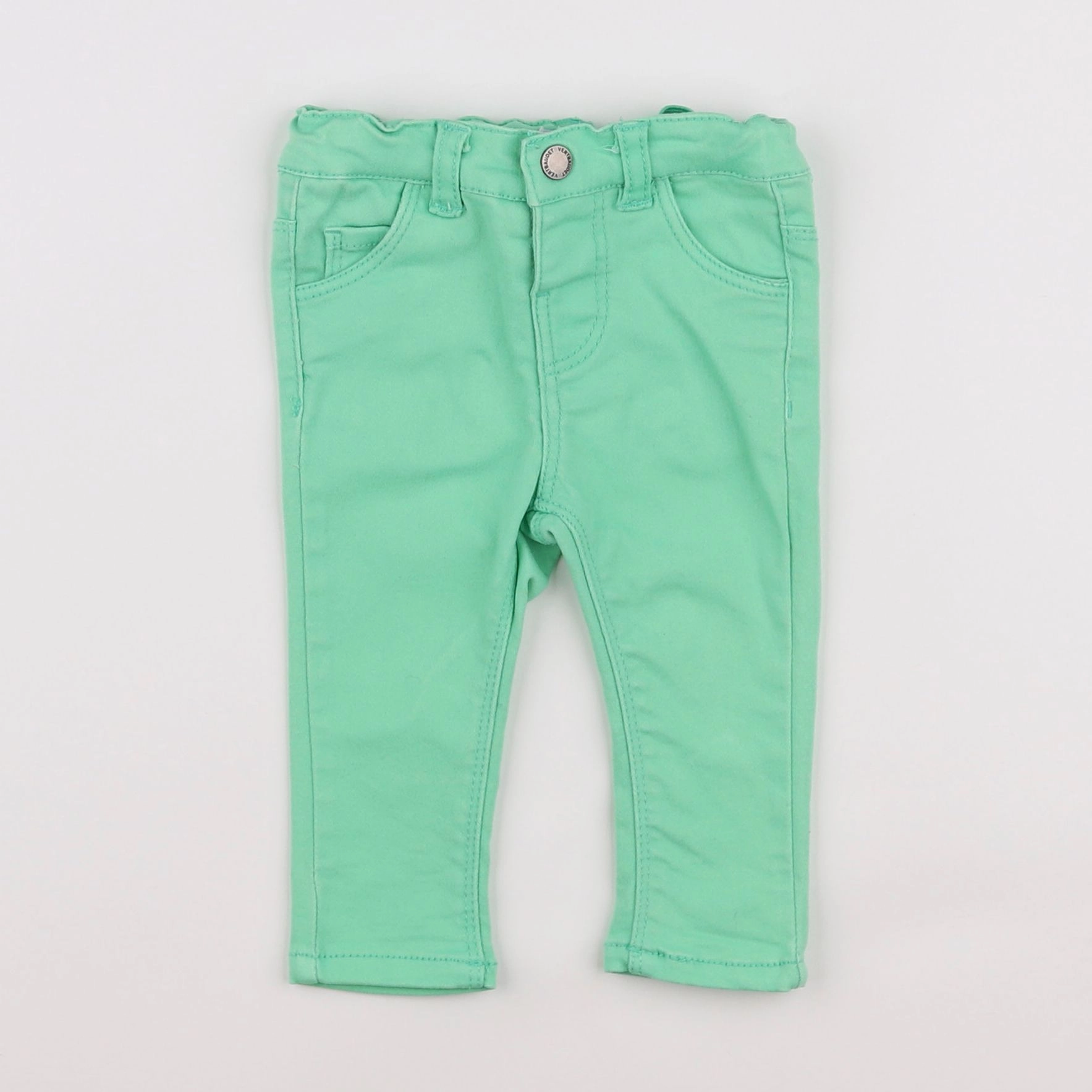 Vertbaudet - pantalon vert - 6 mois