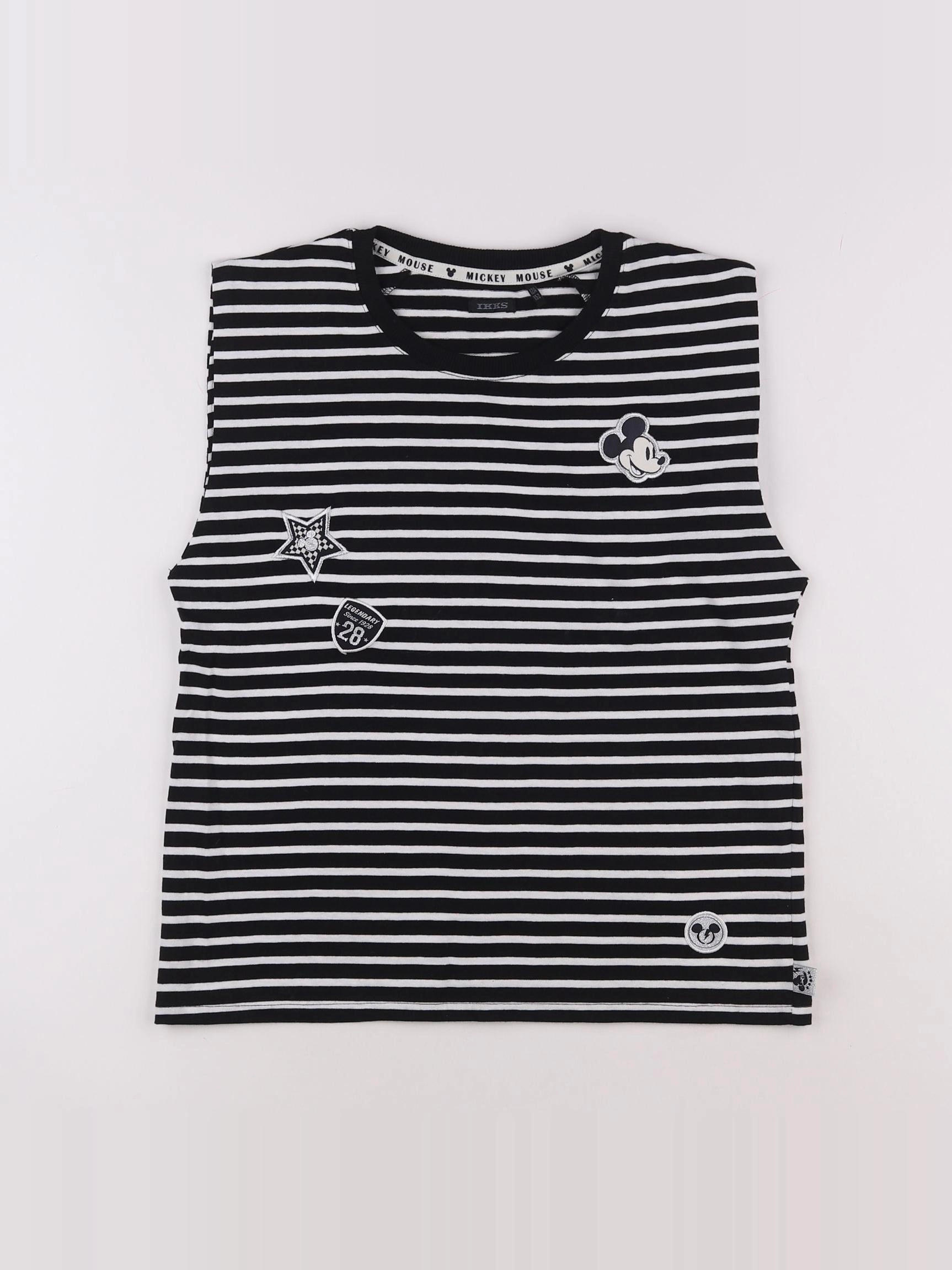 IKKS - débardeur blanc, noir - 12 ans
