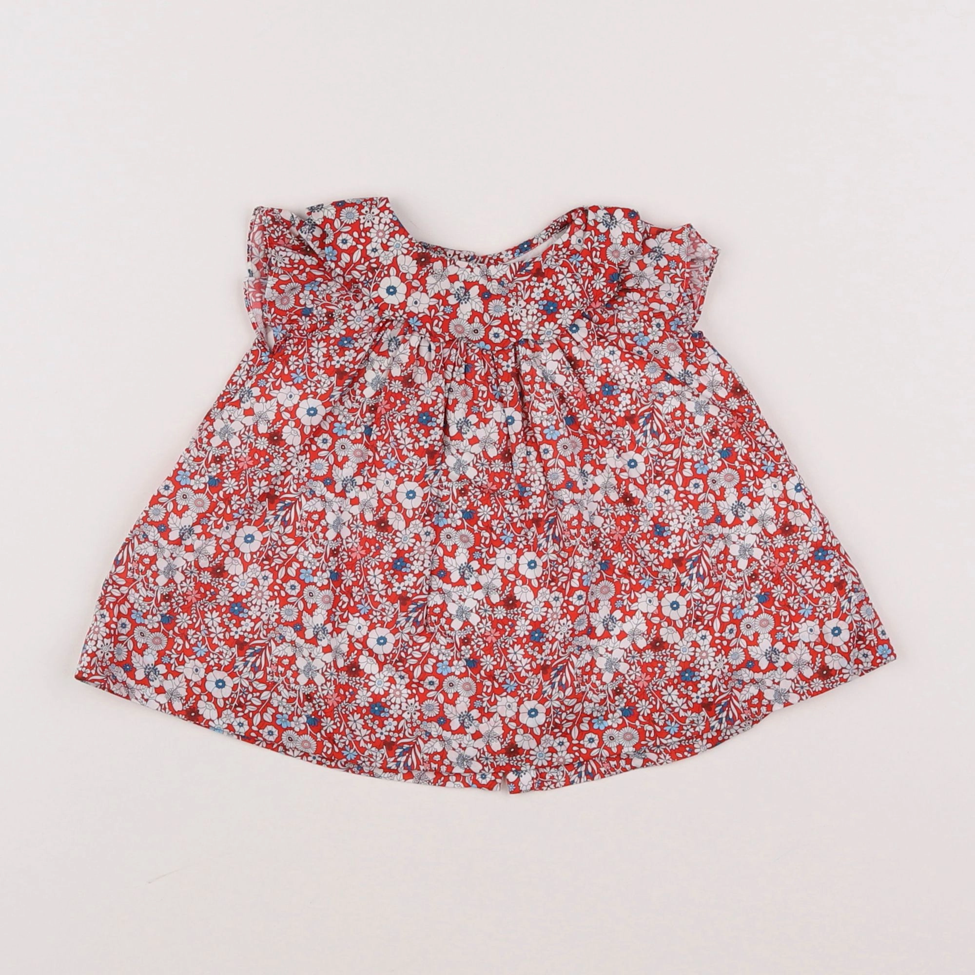 Jacadi - robe liberty rouge - 1 mois