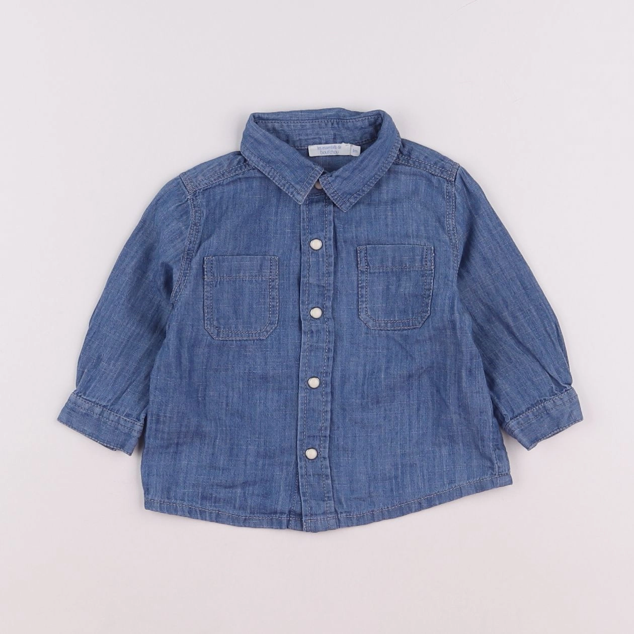 Boutchou - chemise bleu - 6 mois