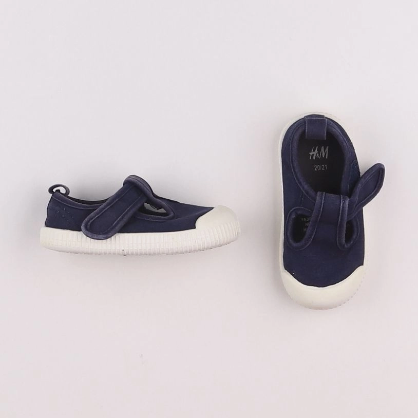 H&M - tennis à scratch/ lacets bleu - pointure 20/21