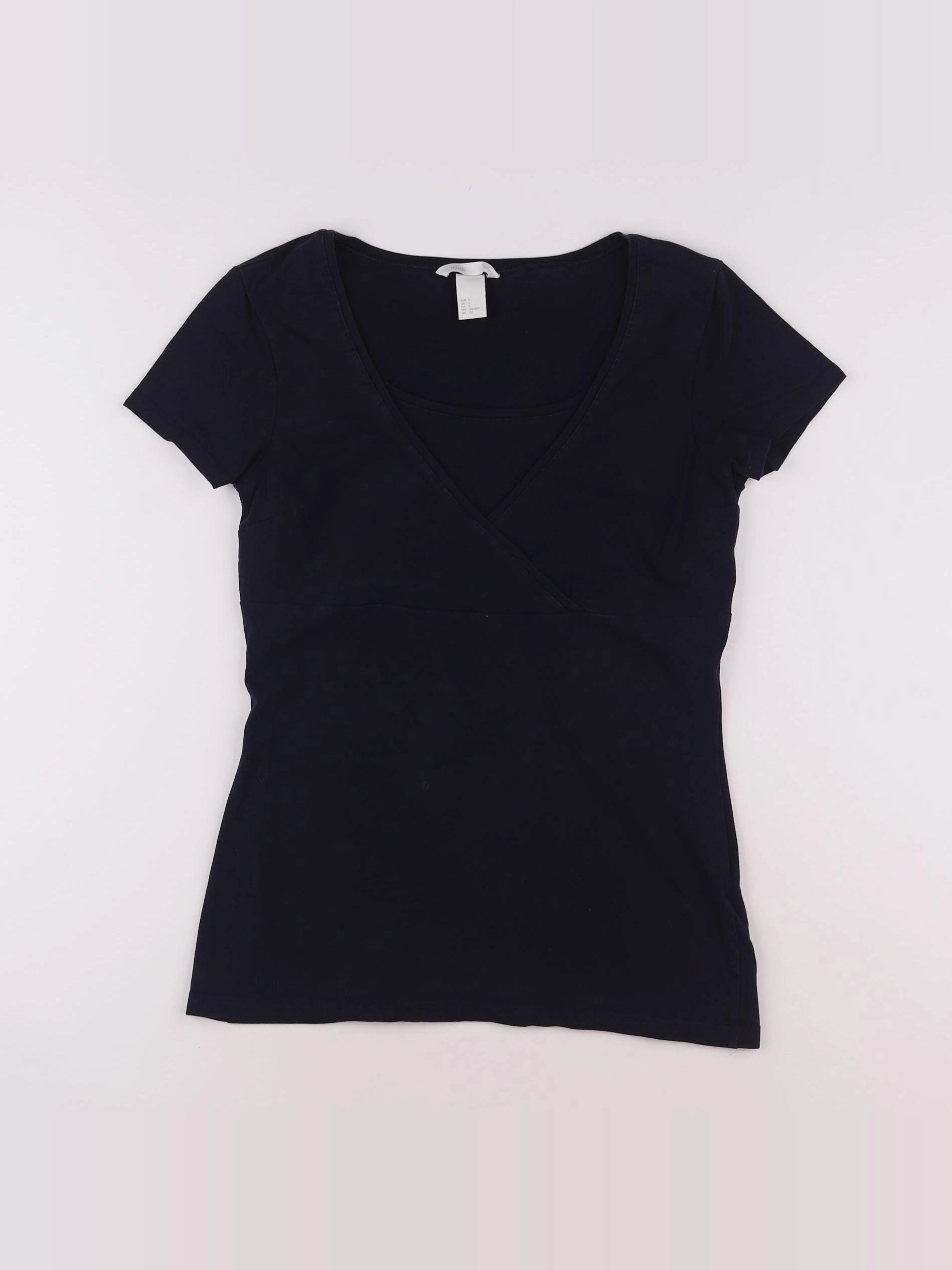 H&M - tee-shirt grossesse, allaitement bleu - 36 à 38
