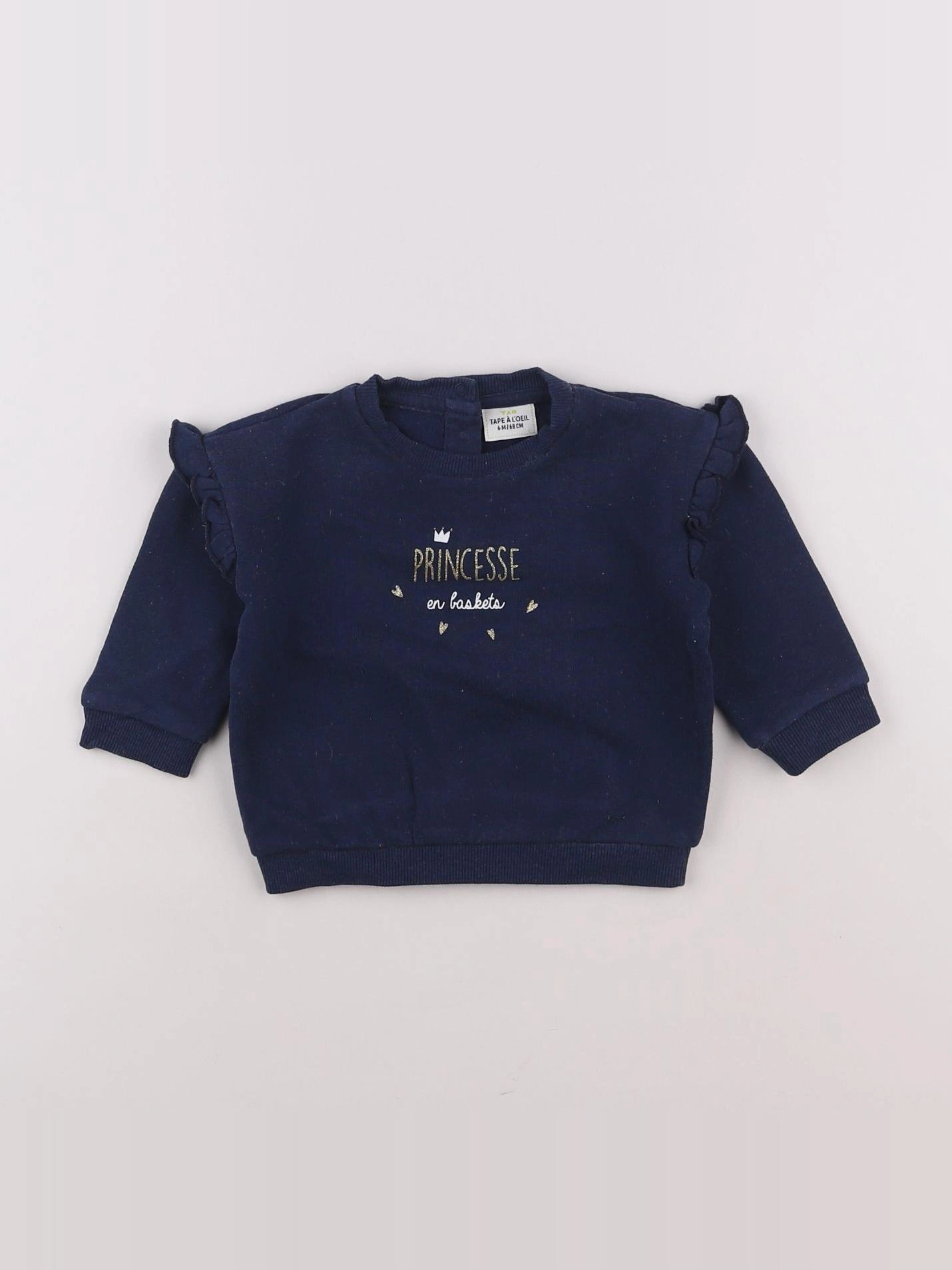 Tape à l'oeil - sweat bleu - 6 mois