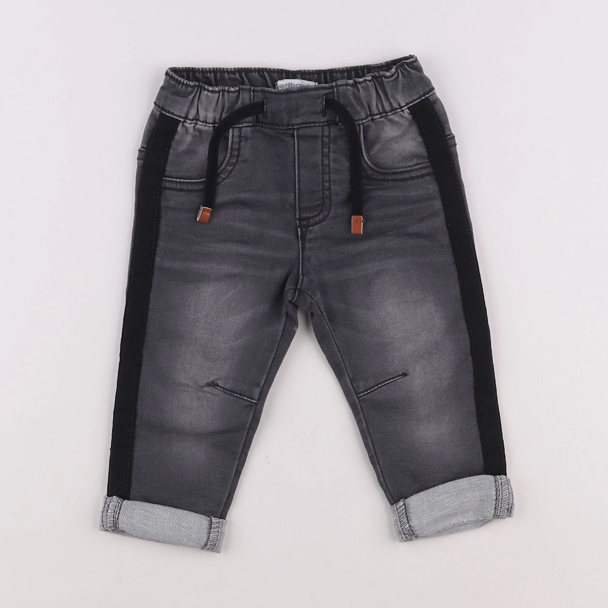 Vertbaudet - jean gris - 9 mois