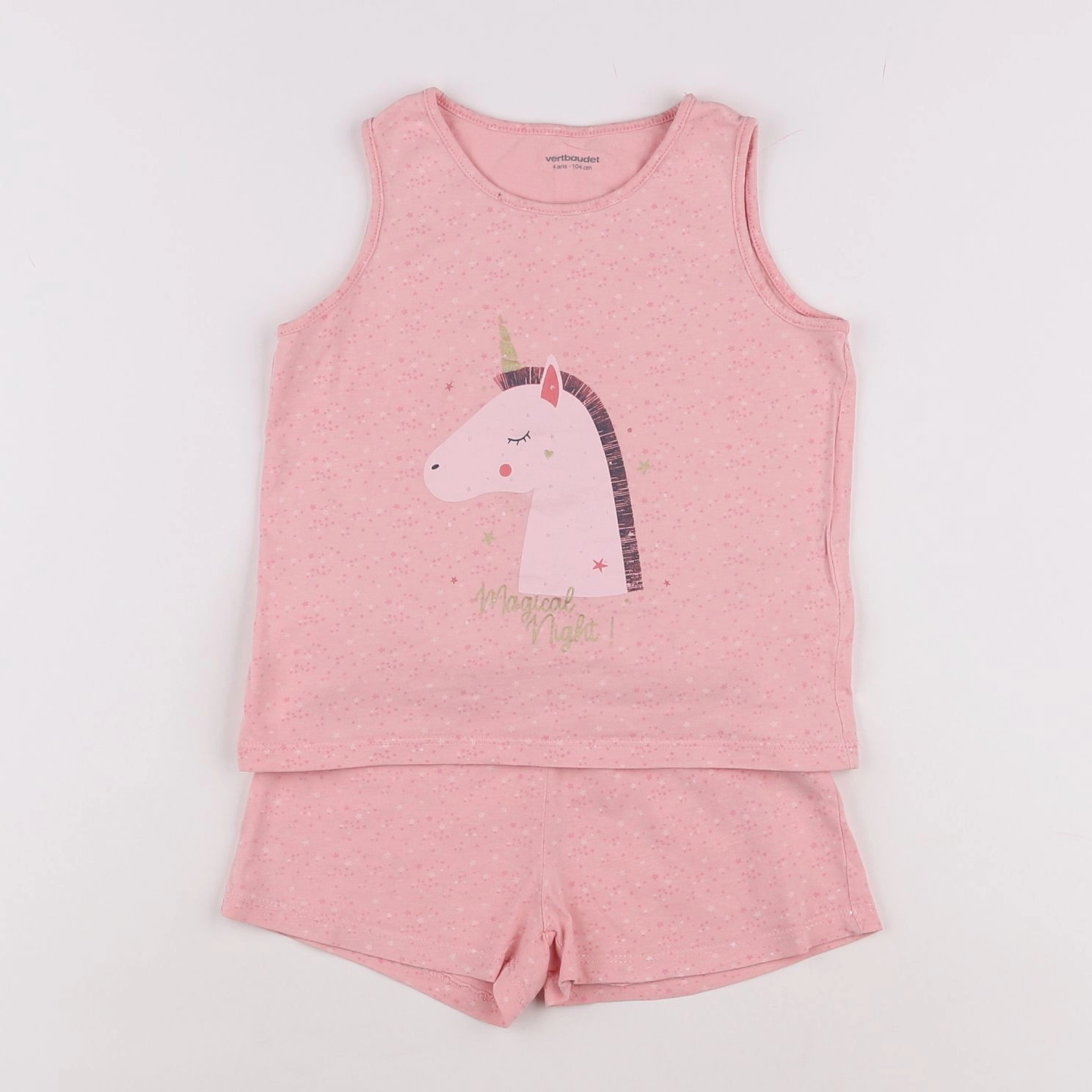 Vertbaudet - pyjama coton rose - 4 ans