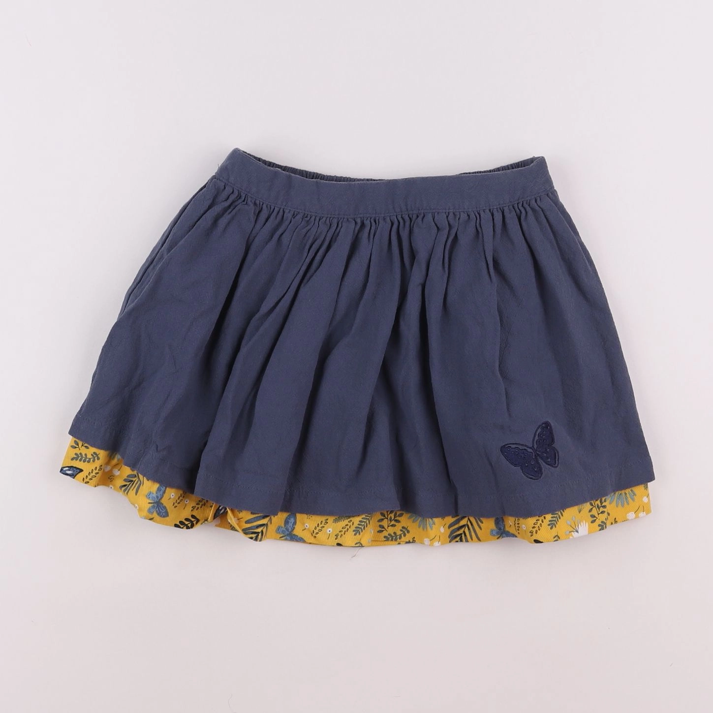 Vertbaudet - jupe réversible bleu, jaune - 8 ans