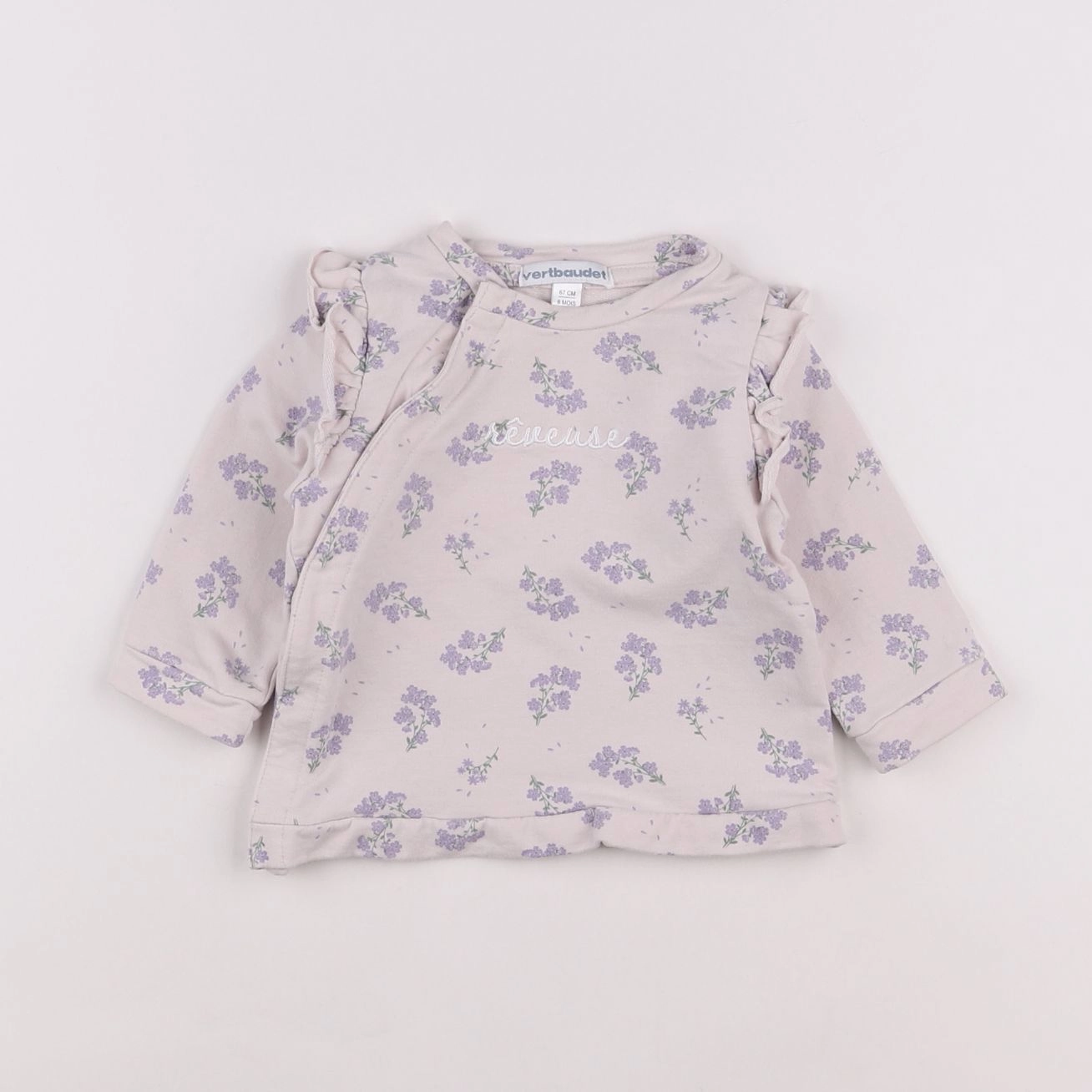 Vertbaudet - sweat rose - 6 mois