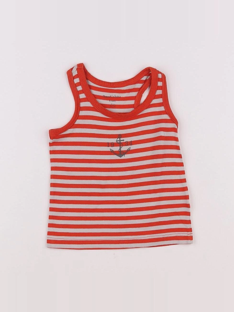 Boutchou - débardeur beige, rouge - 6 mois