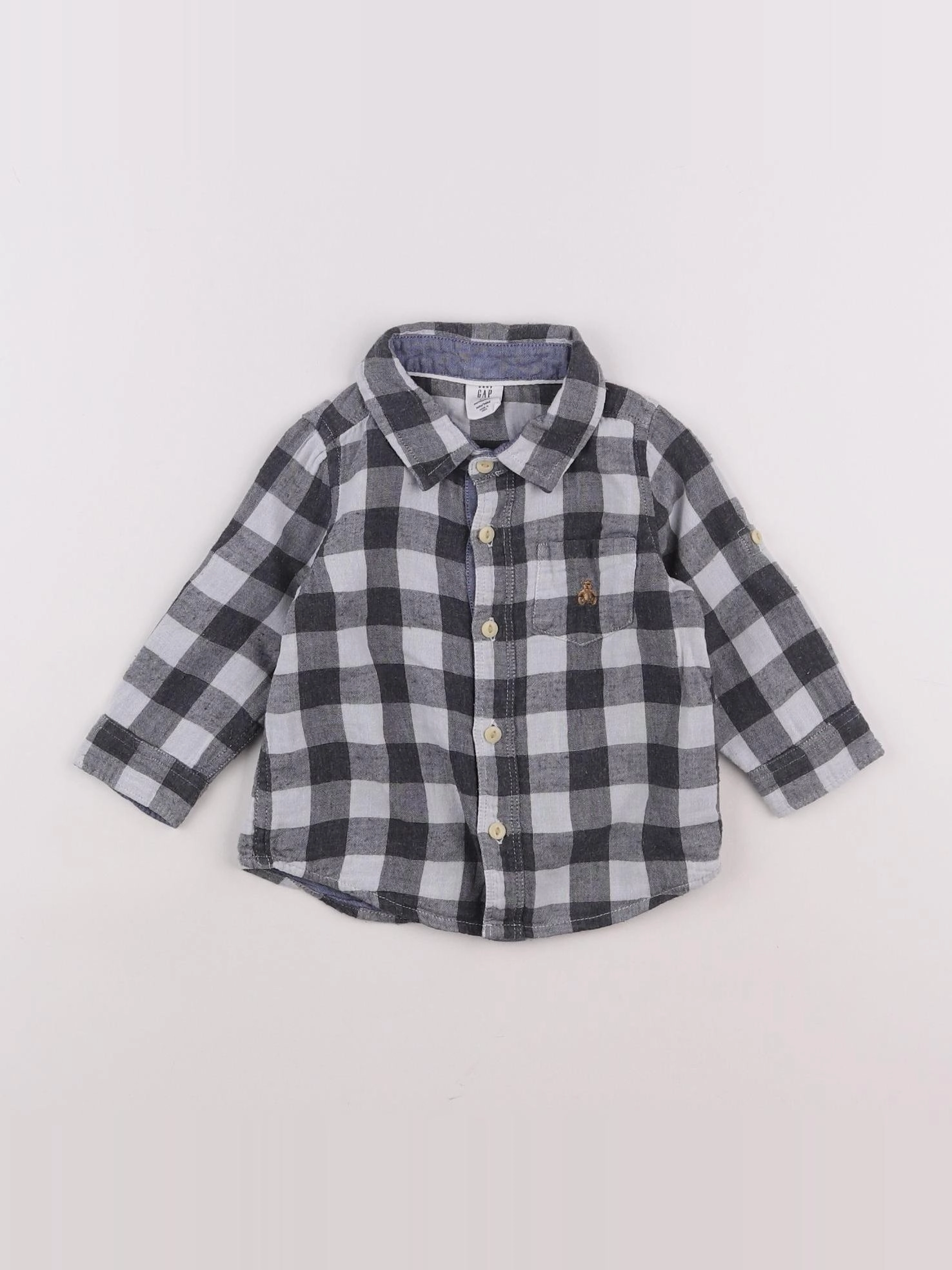 GAP - chemise bleu - 6/12 mois