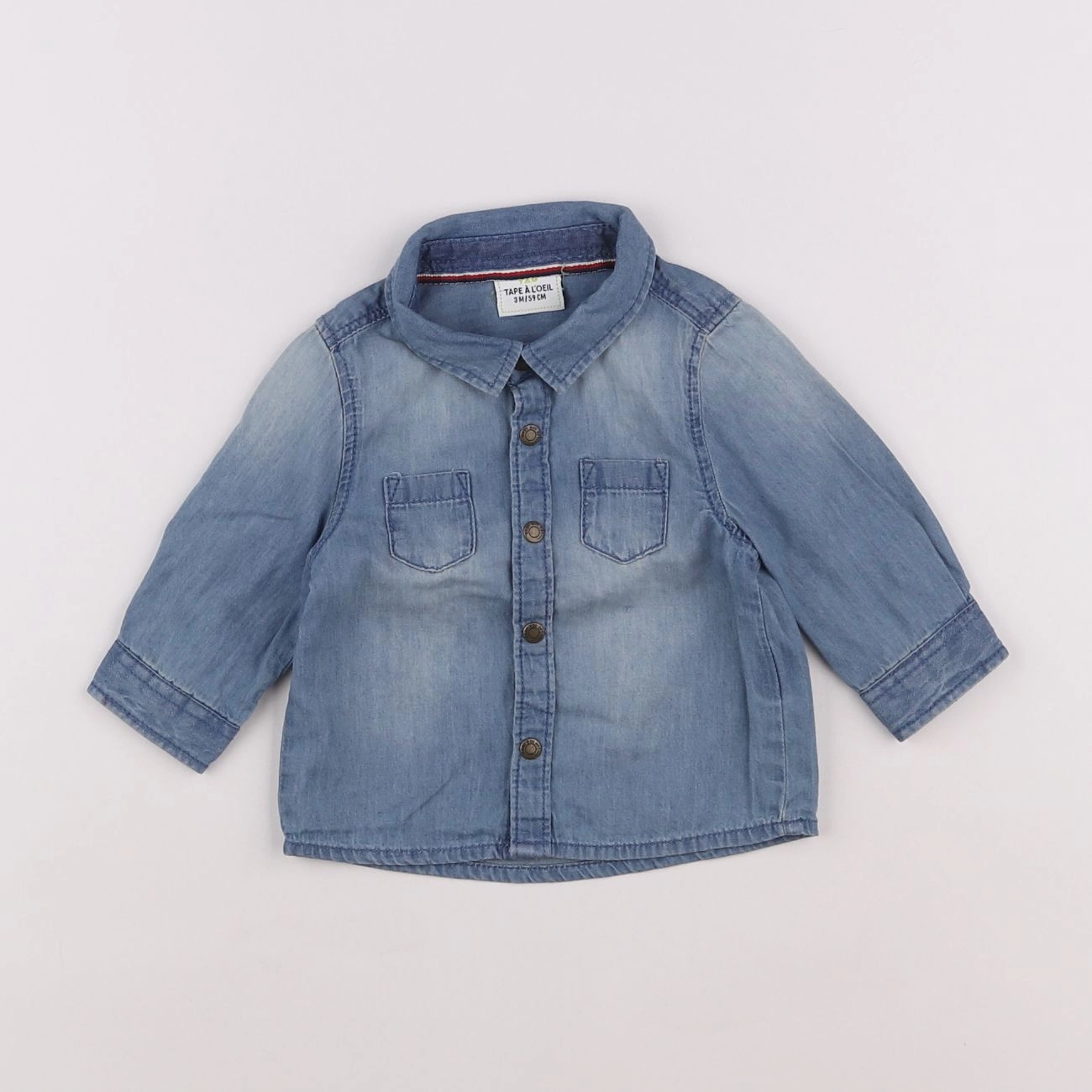 Tape à l'oeil - chemise bleu - 3 mois