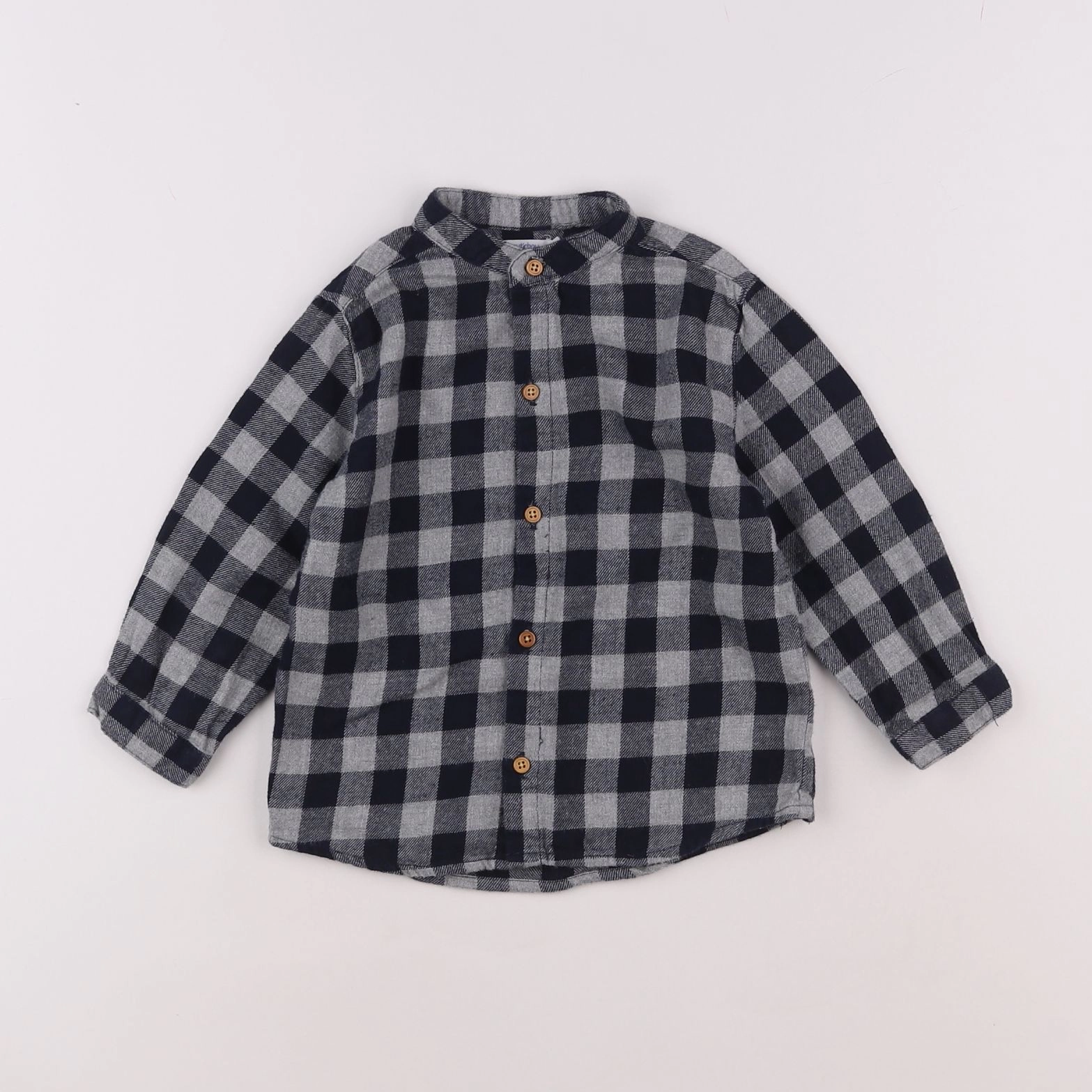 Boutchou - chemise bleu, gris - 18 mois
